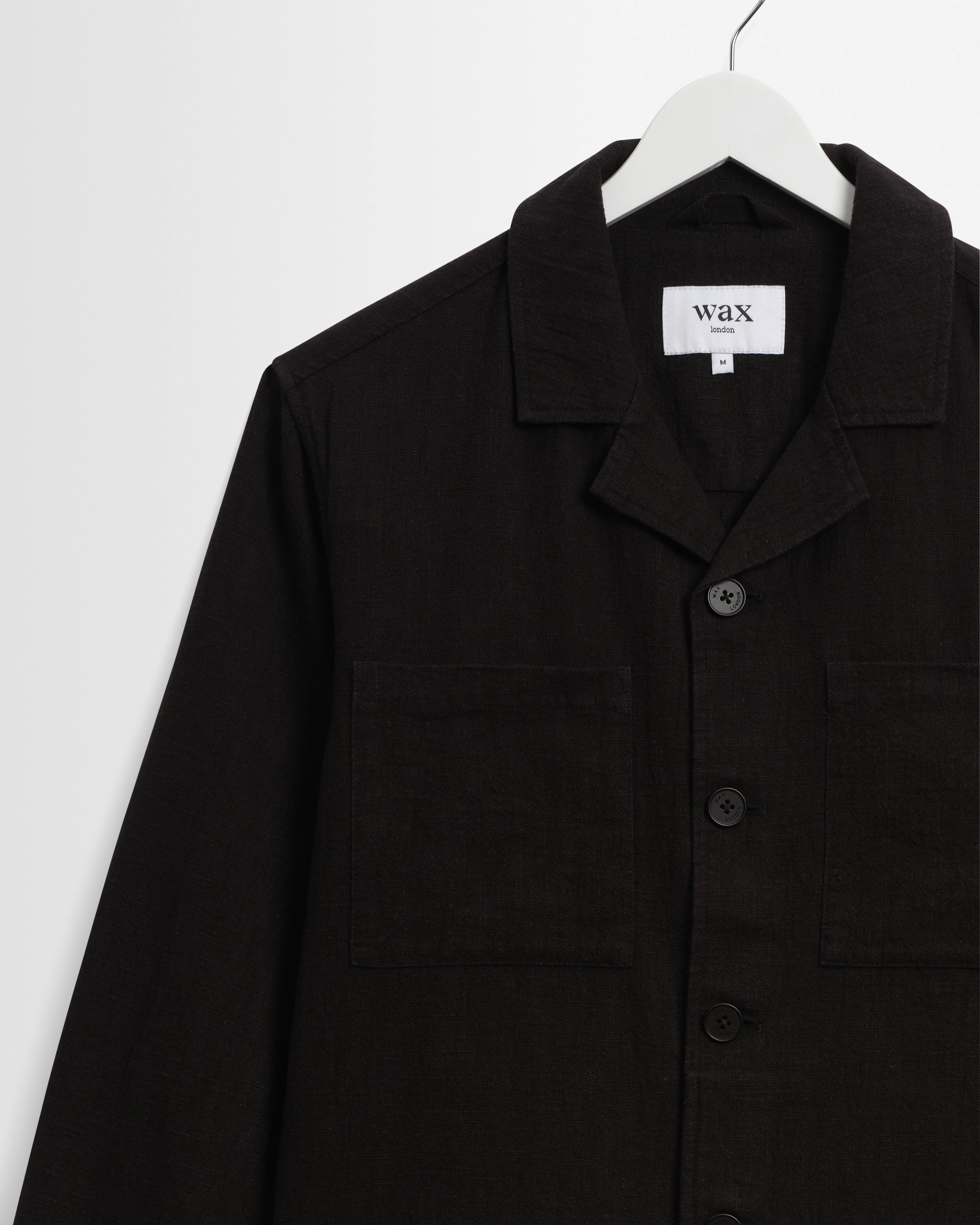 Aldred - Black Linen-Cotton Revere Overshirt - Image 7