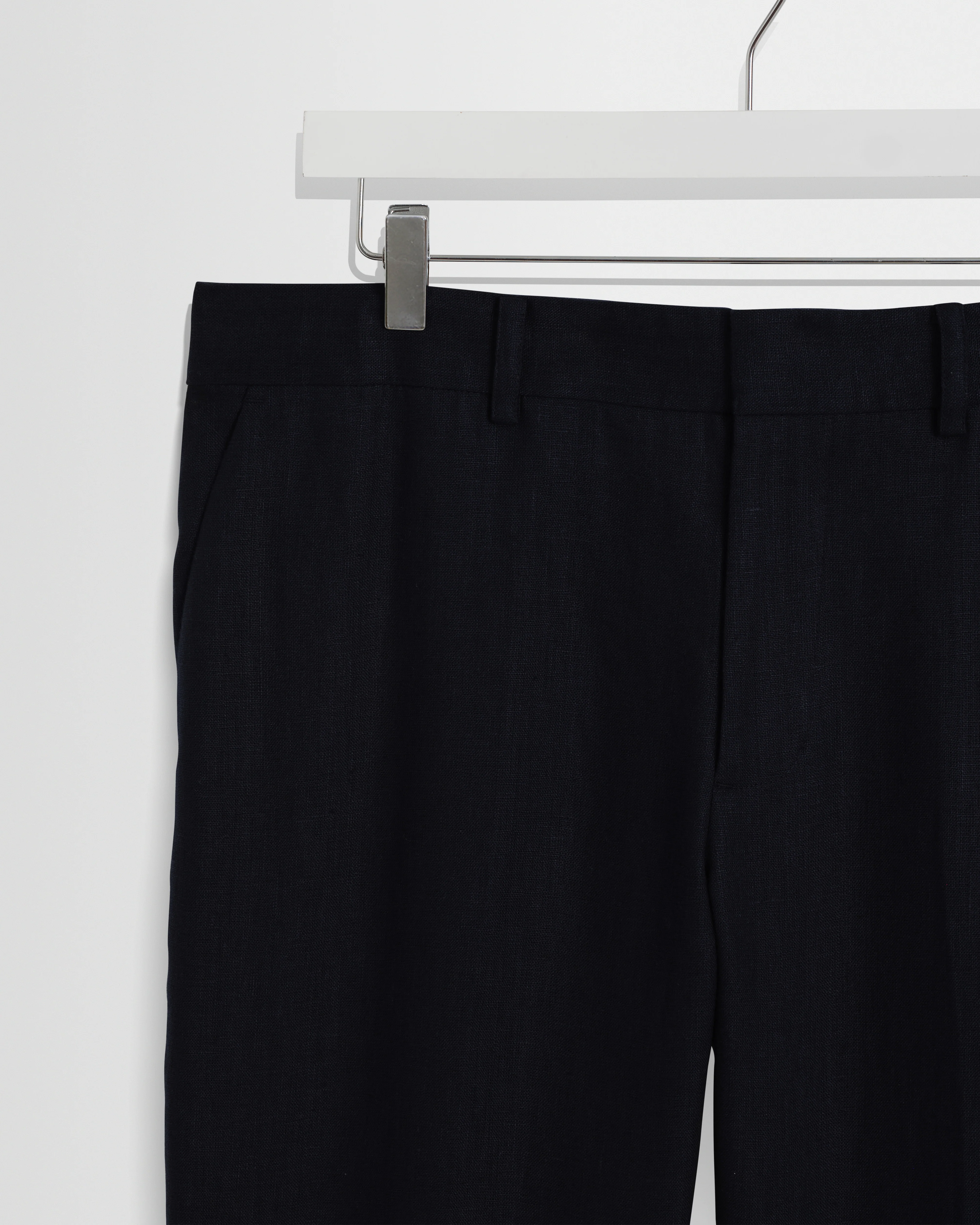 Alp - Navy Linen Slim Fit Trousers - Image 8