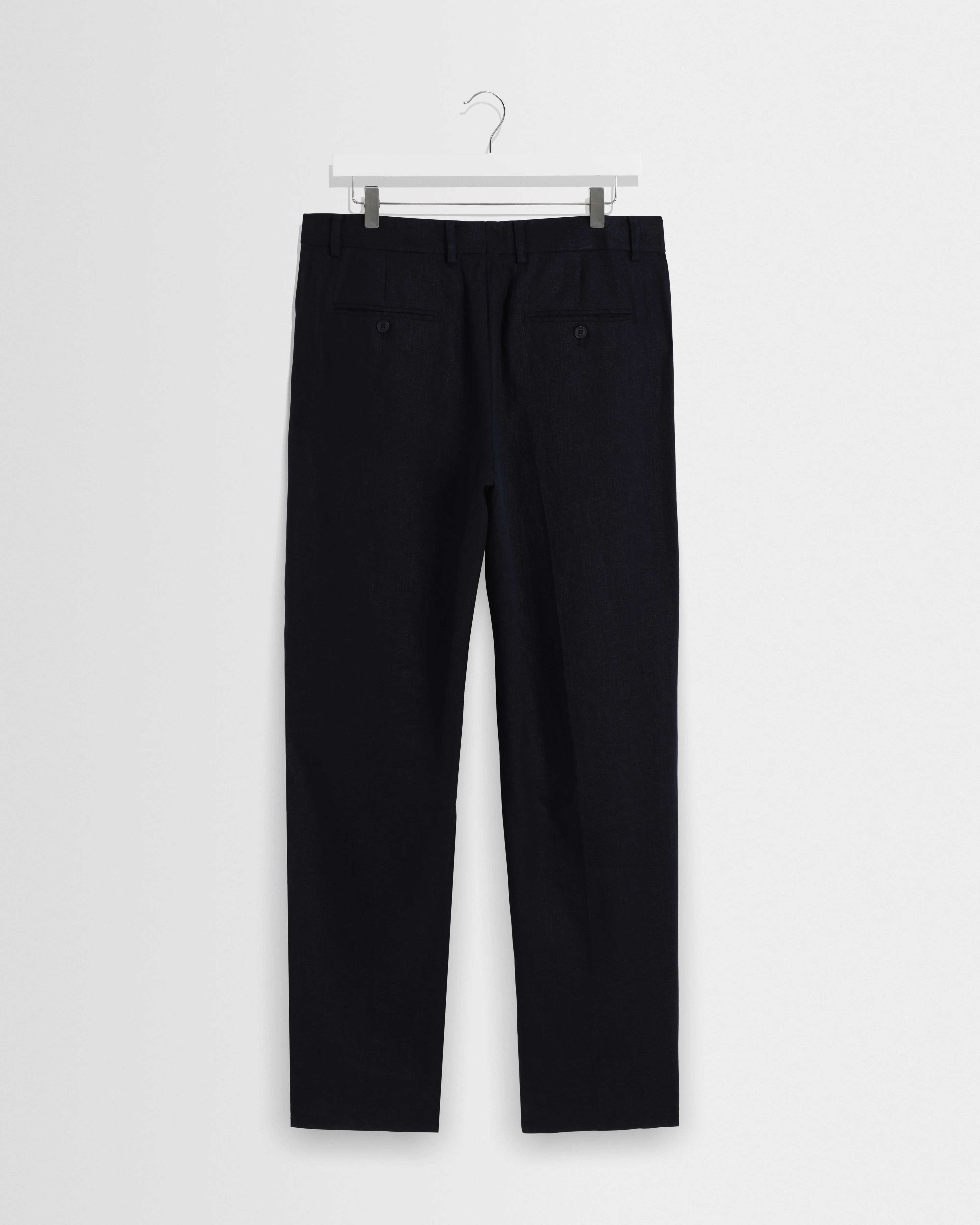 Alp - Navy Linen Slim Fit Trousers - Image 9