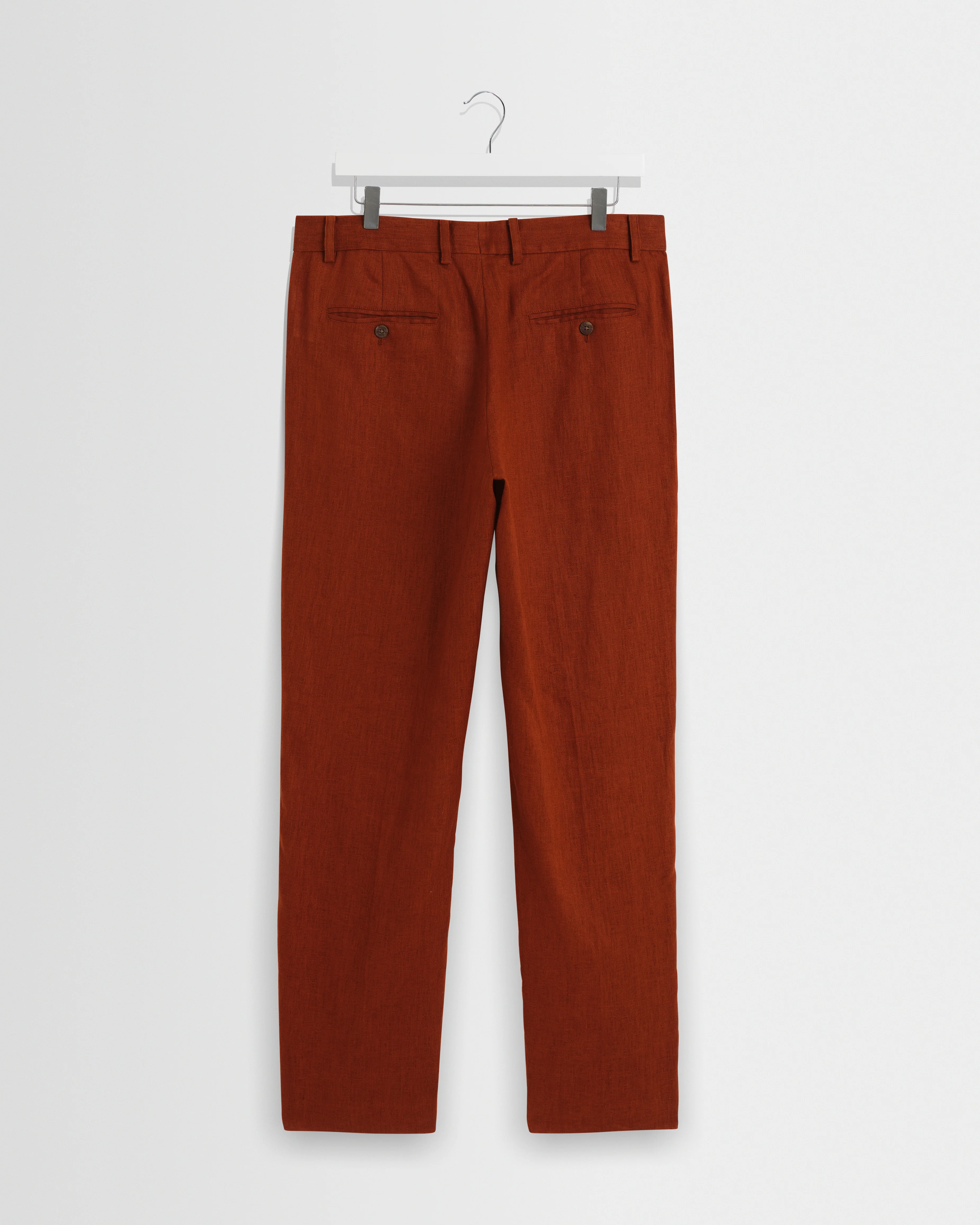 Alp - Rust Linen Slim Fit Trousers - Image 7
