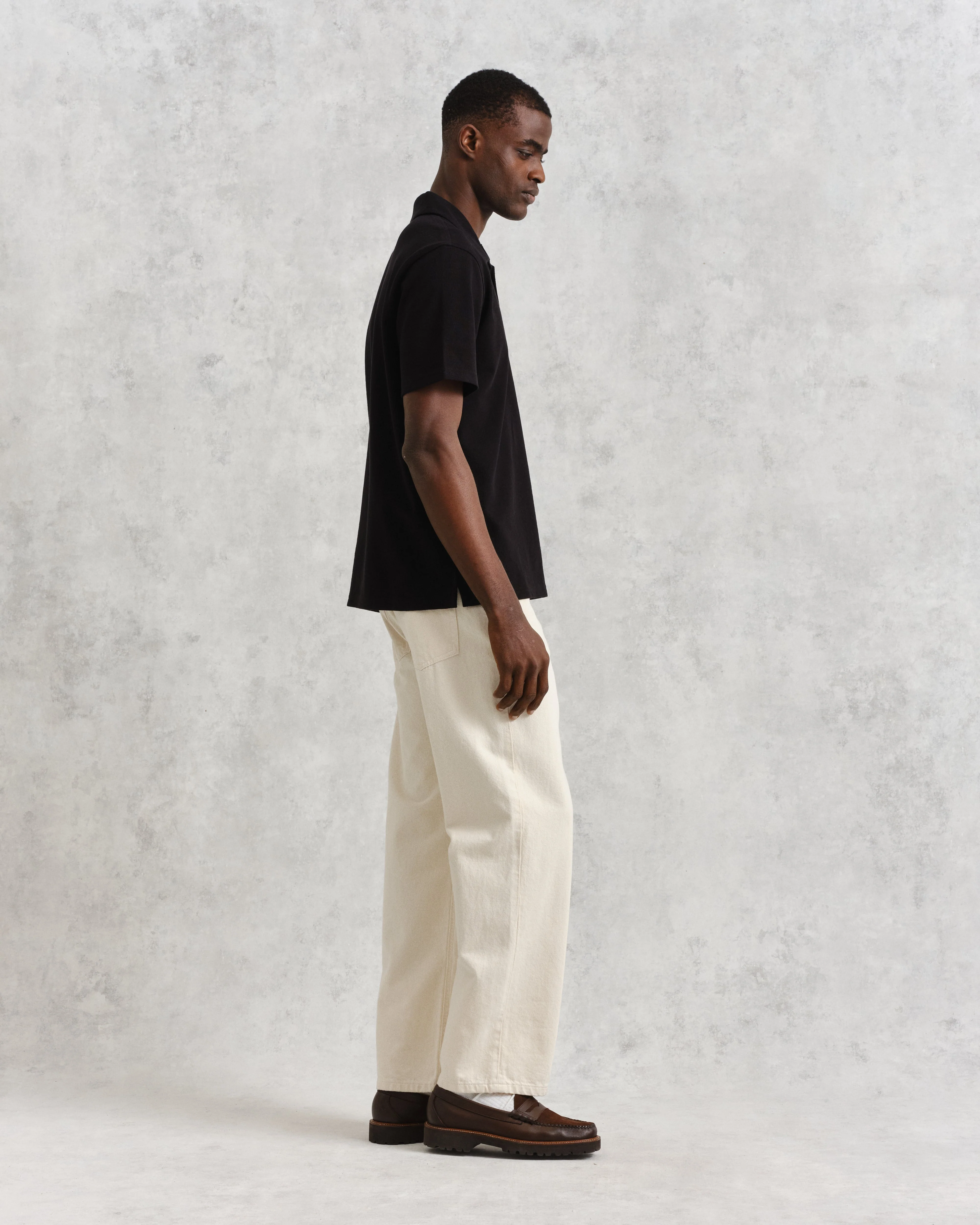 Atwood - Black Textured Organic Cotton Polo Shirt - Image 5