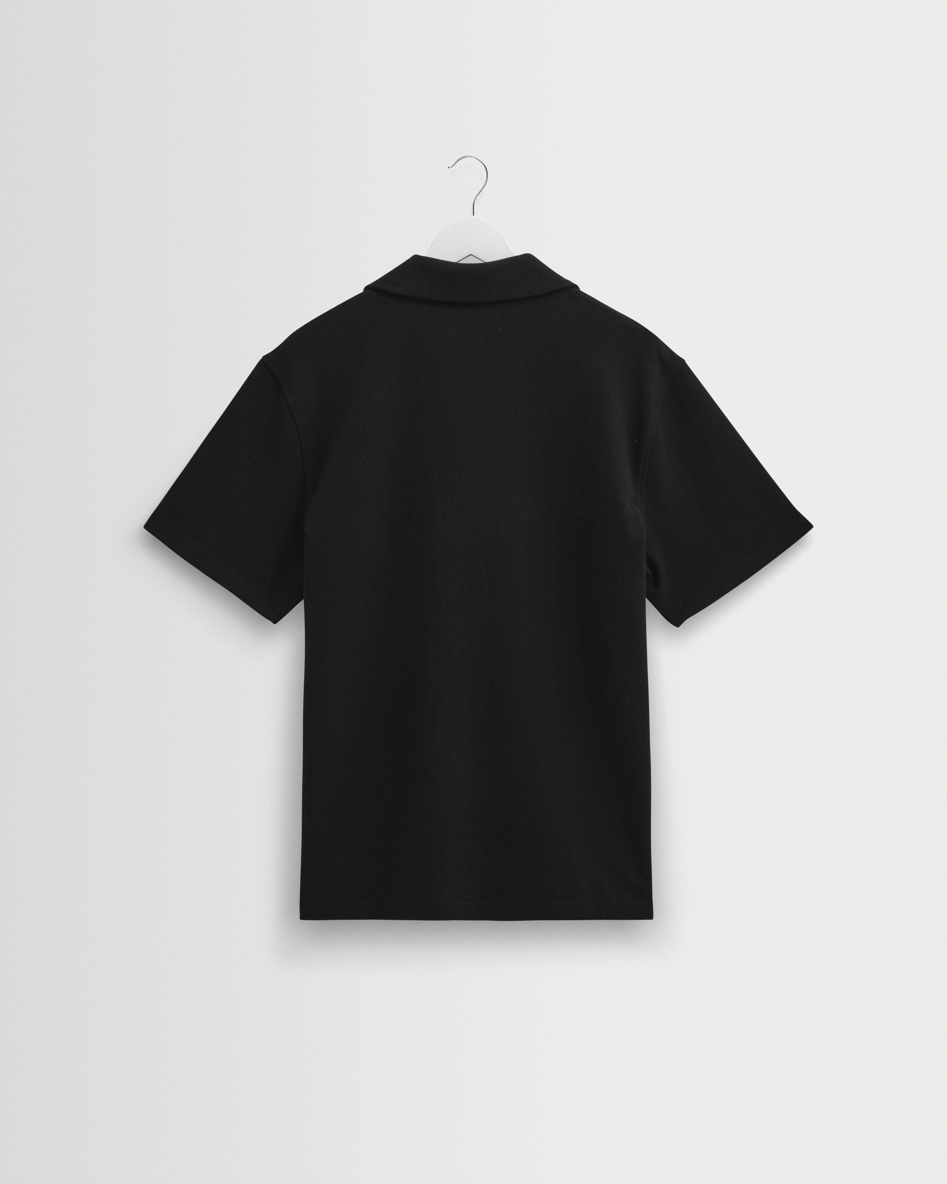 Atwood - Black Textured Organic Cotton Polo Shirt - Image 9