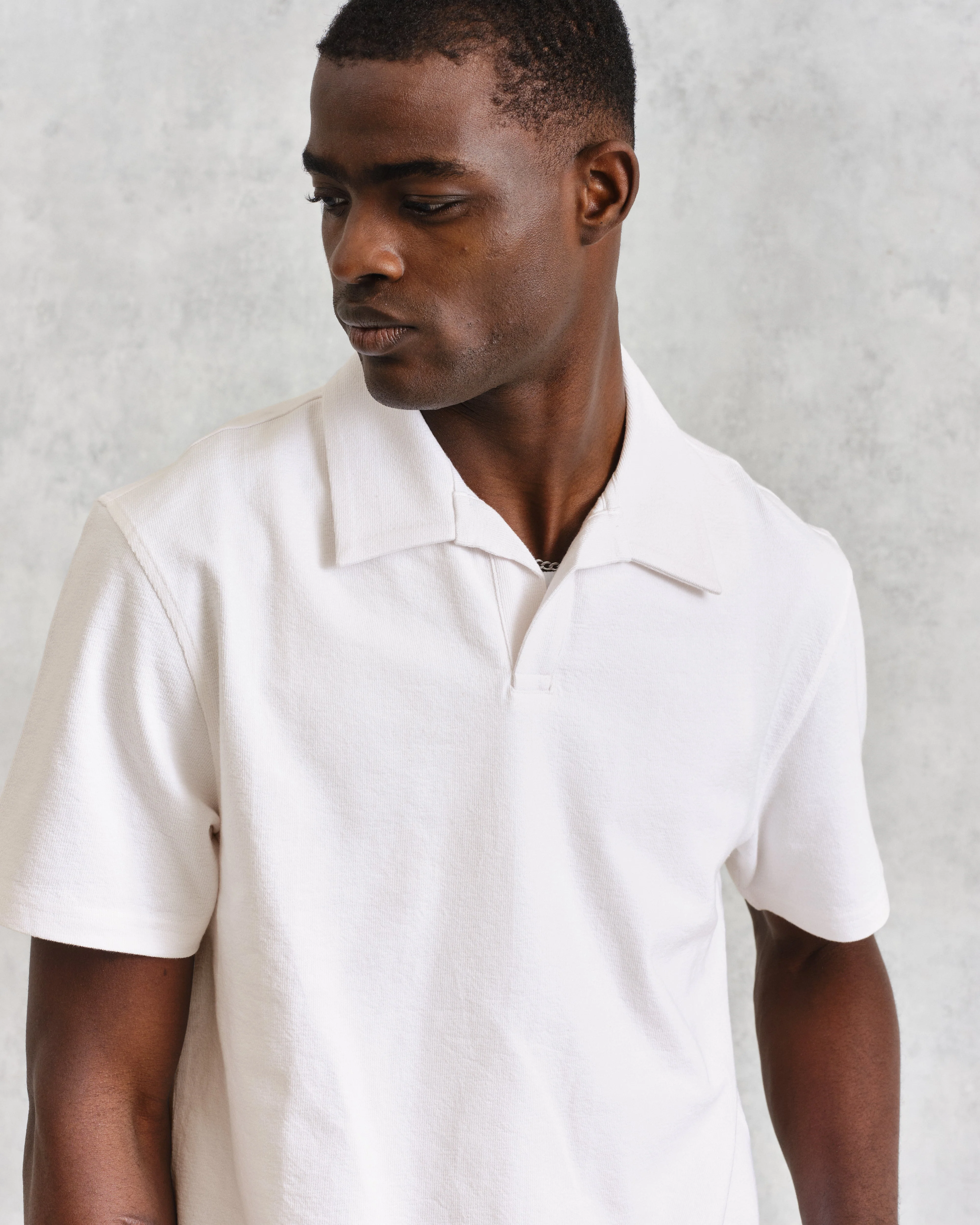 Atwood - Ecru Textured Organic Cotton Polo Shirt - Image 3