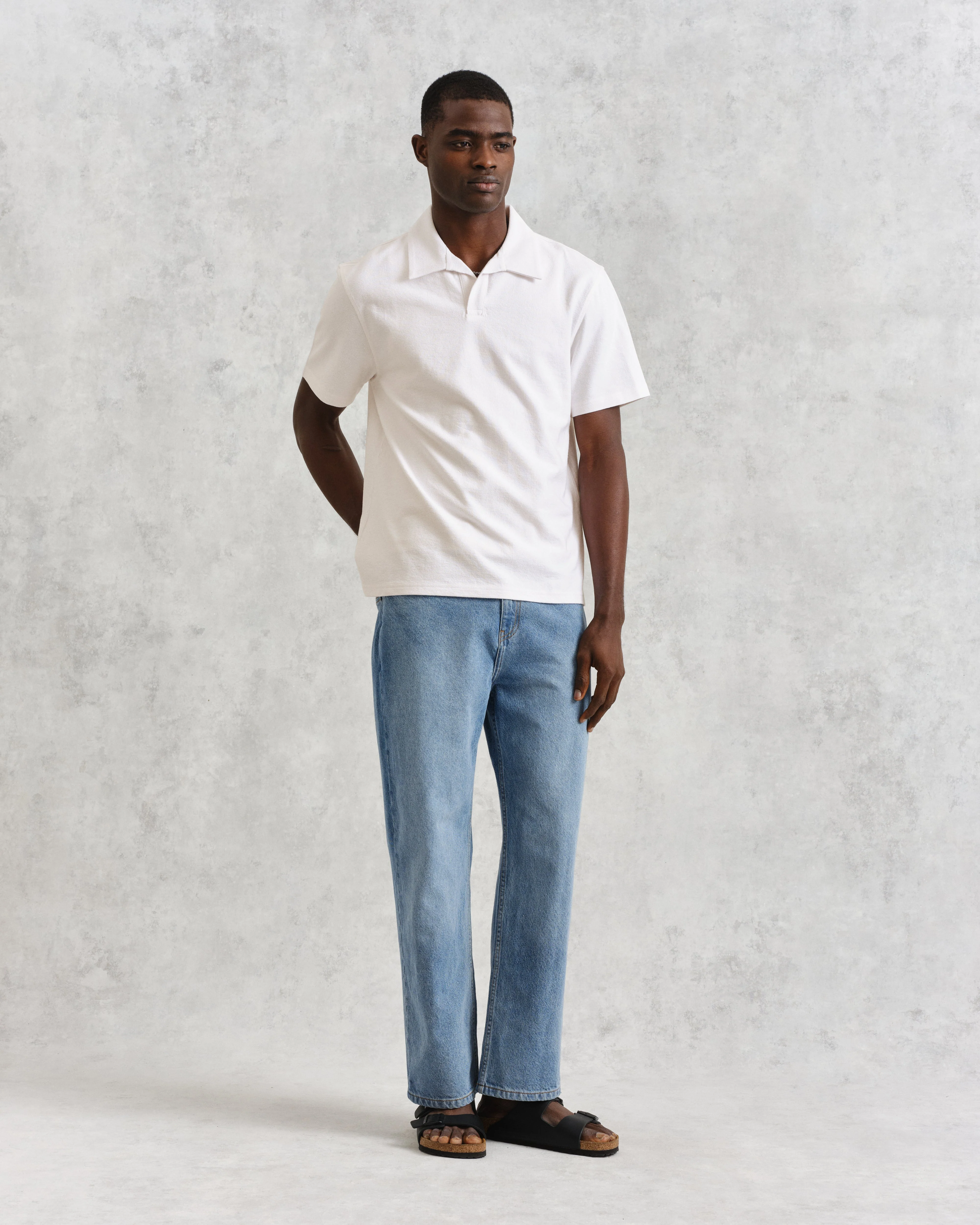 Atwood - Ecru Textured Organic Cotton Polo Shirt - Image 4