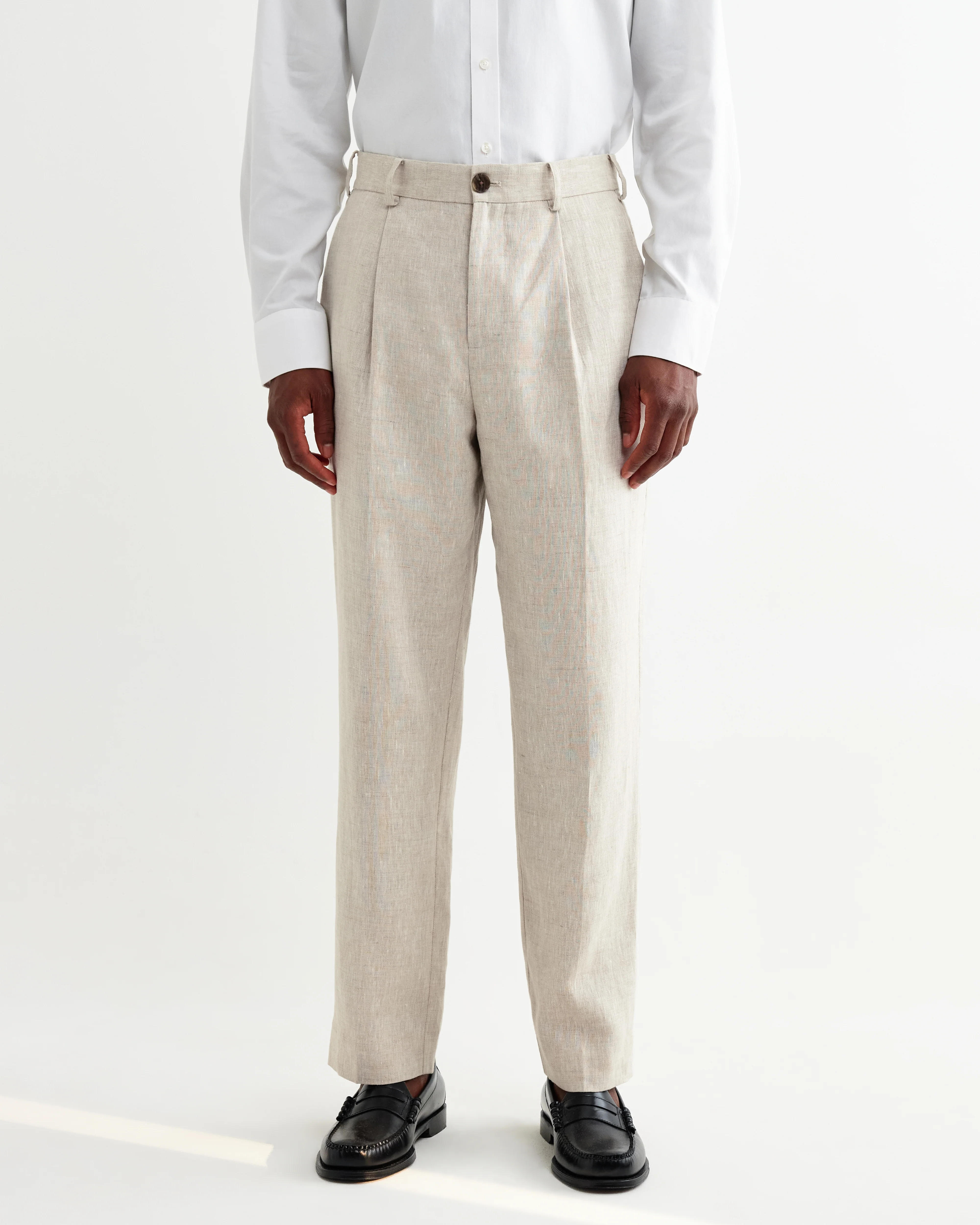 Aubyn - Natural Linen Loose Fit Trousers - Image 4