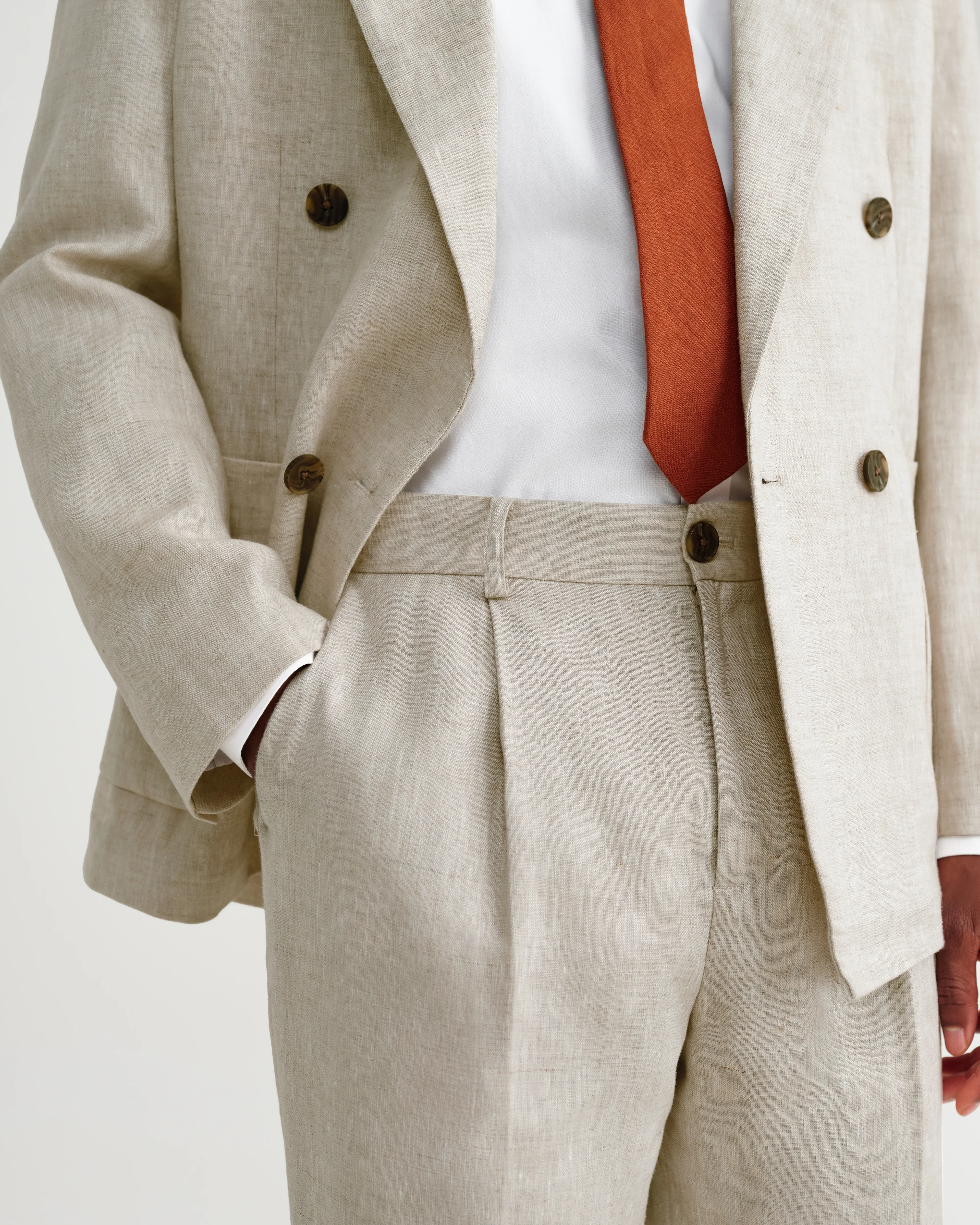 Aubyn - Natural Linen Loose Fit Trousers - Image 5