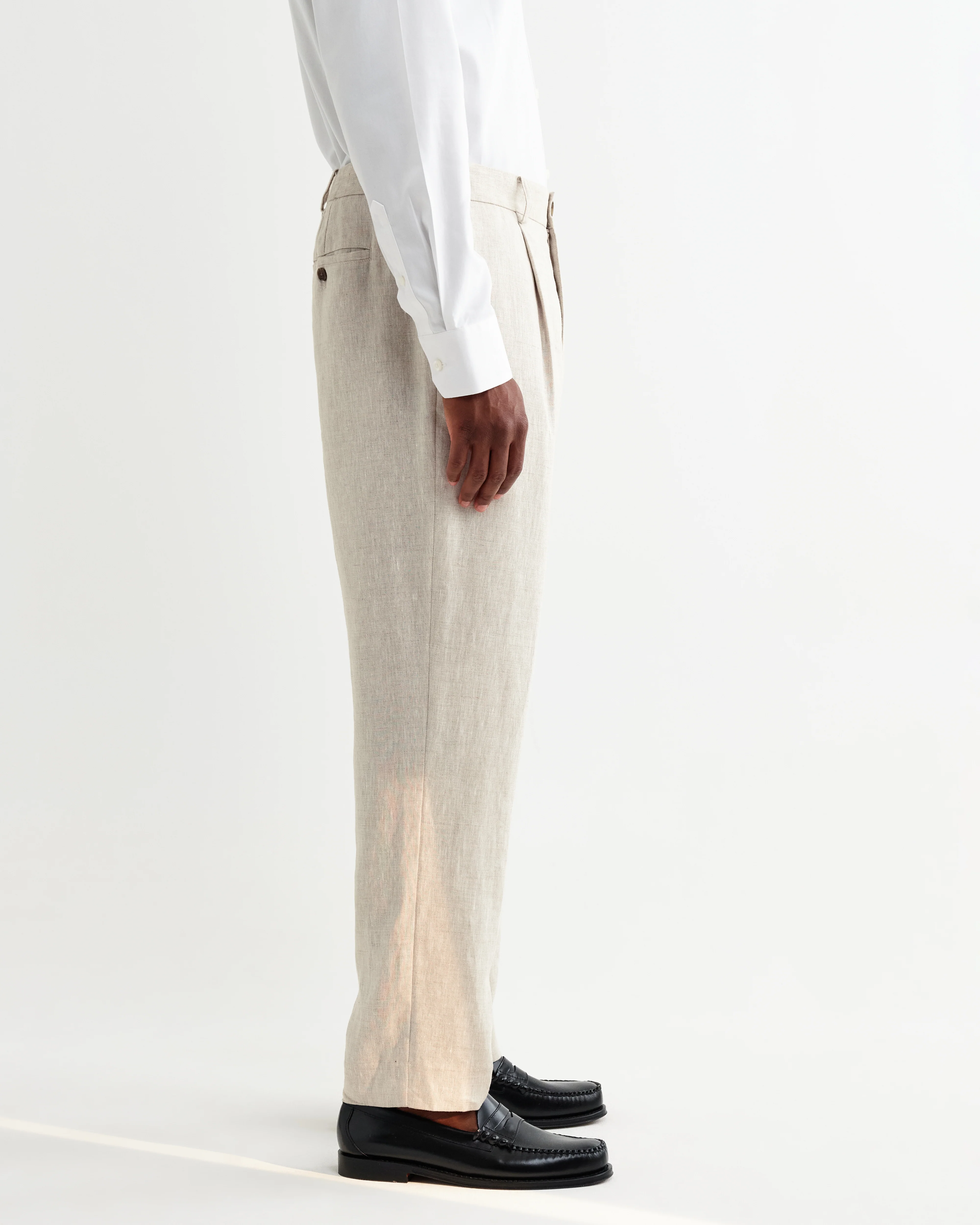 Aubyn - Natural Linen Loose Fit Trousers - Image 6