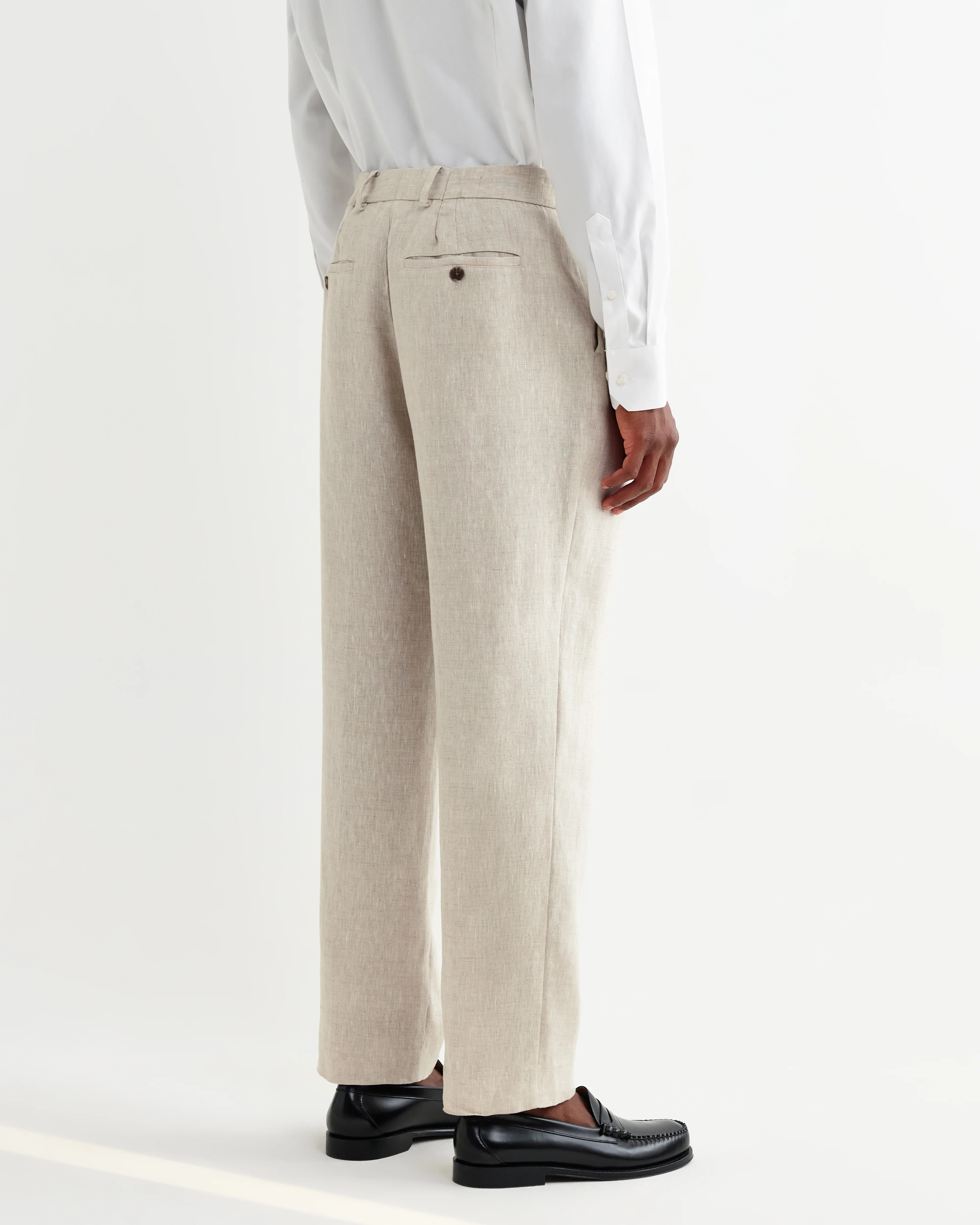 Aubyn - Natural Linen Loose Fit Trousers - Image 7