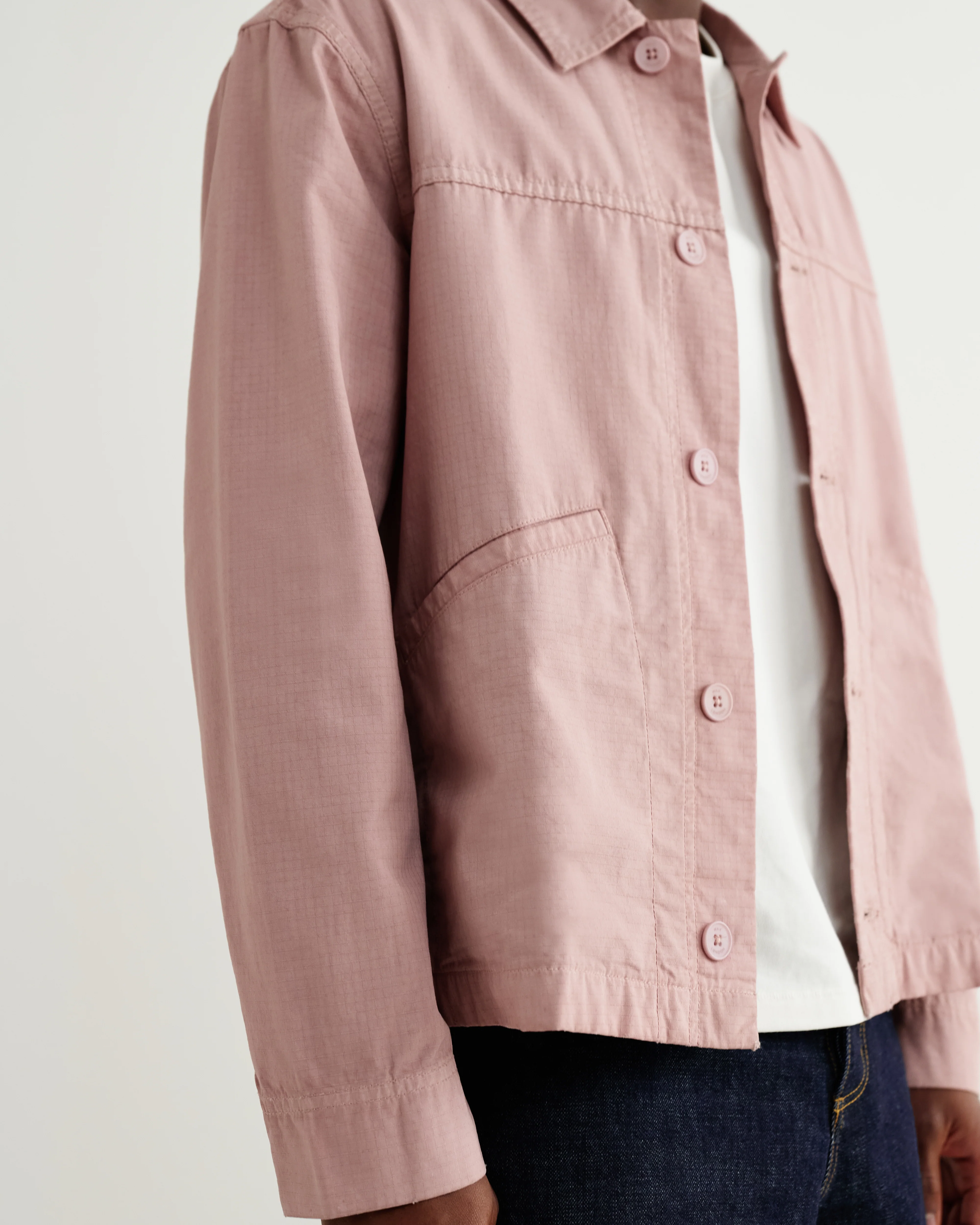 Barton - Dusty Pink Organic Cotton Ripstop Jacket - Image 3