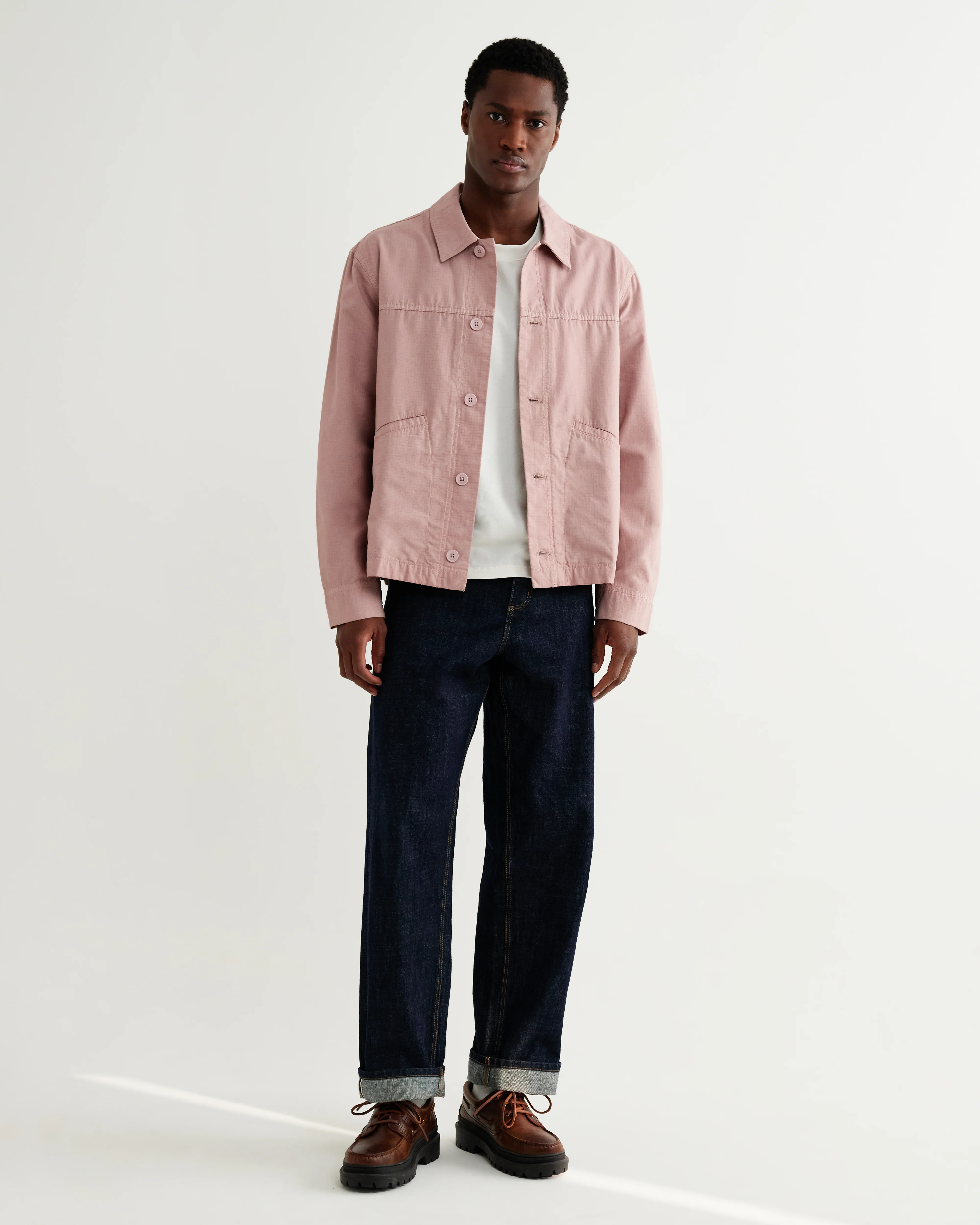 Barton - Dusty Pink Organic Cotton Ripstop Jacket - Image 4