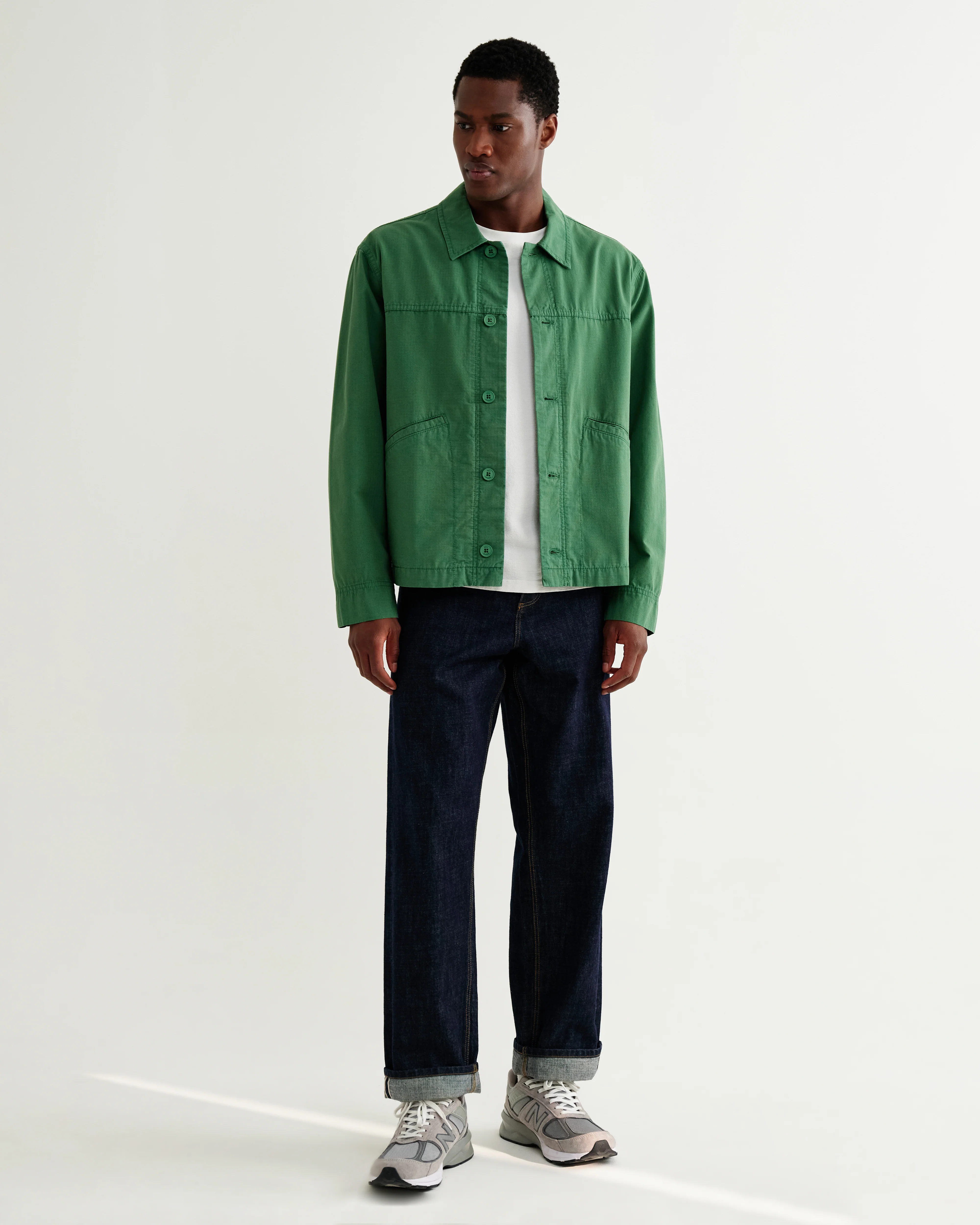 Barton - Green Organic Cotton Ripstop Jacket - Image 3
