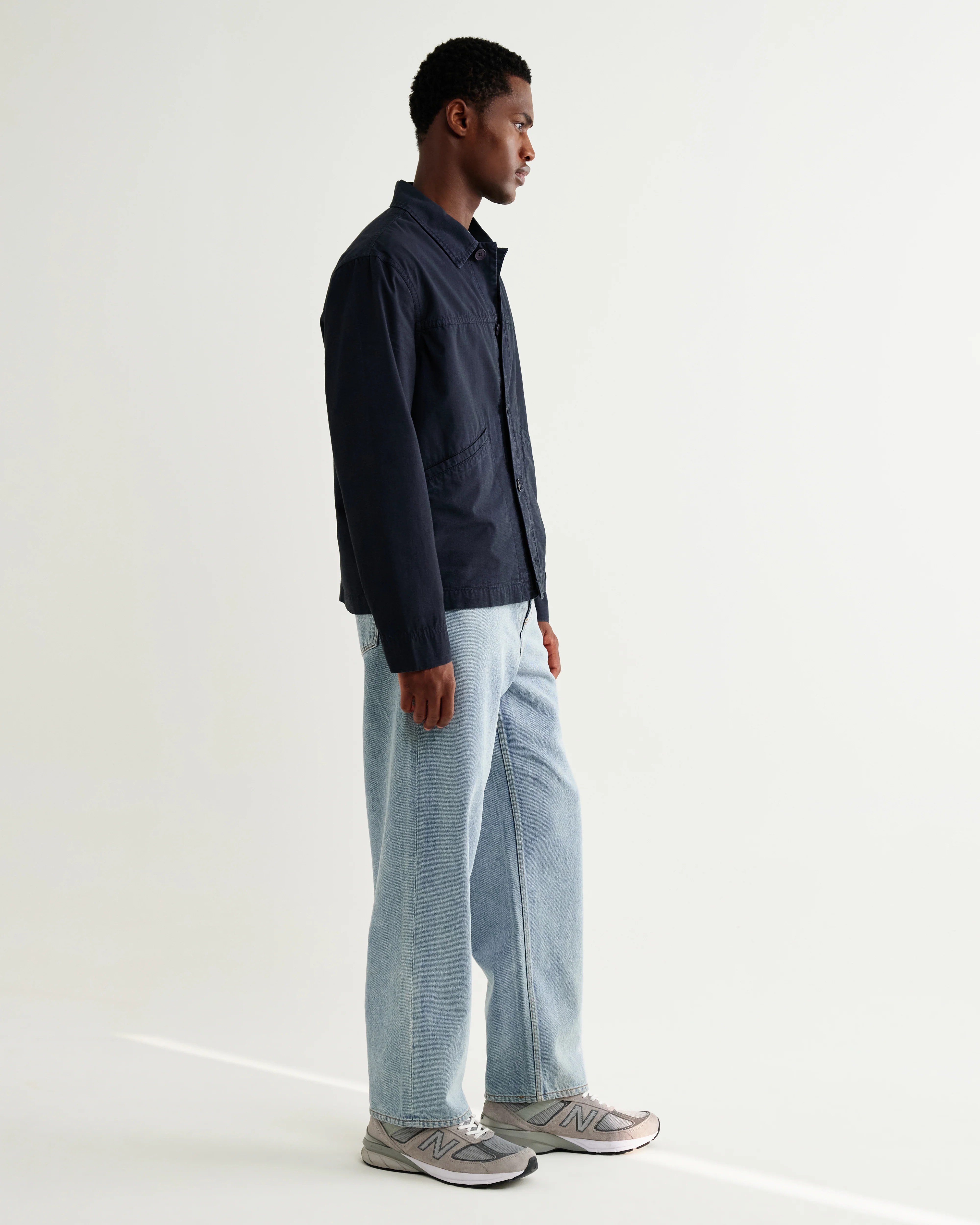 Barton - Navy Organic Cotton Ripstop Jacket - Image 5