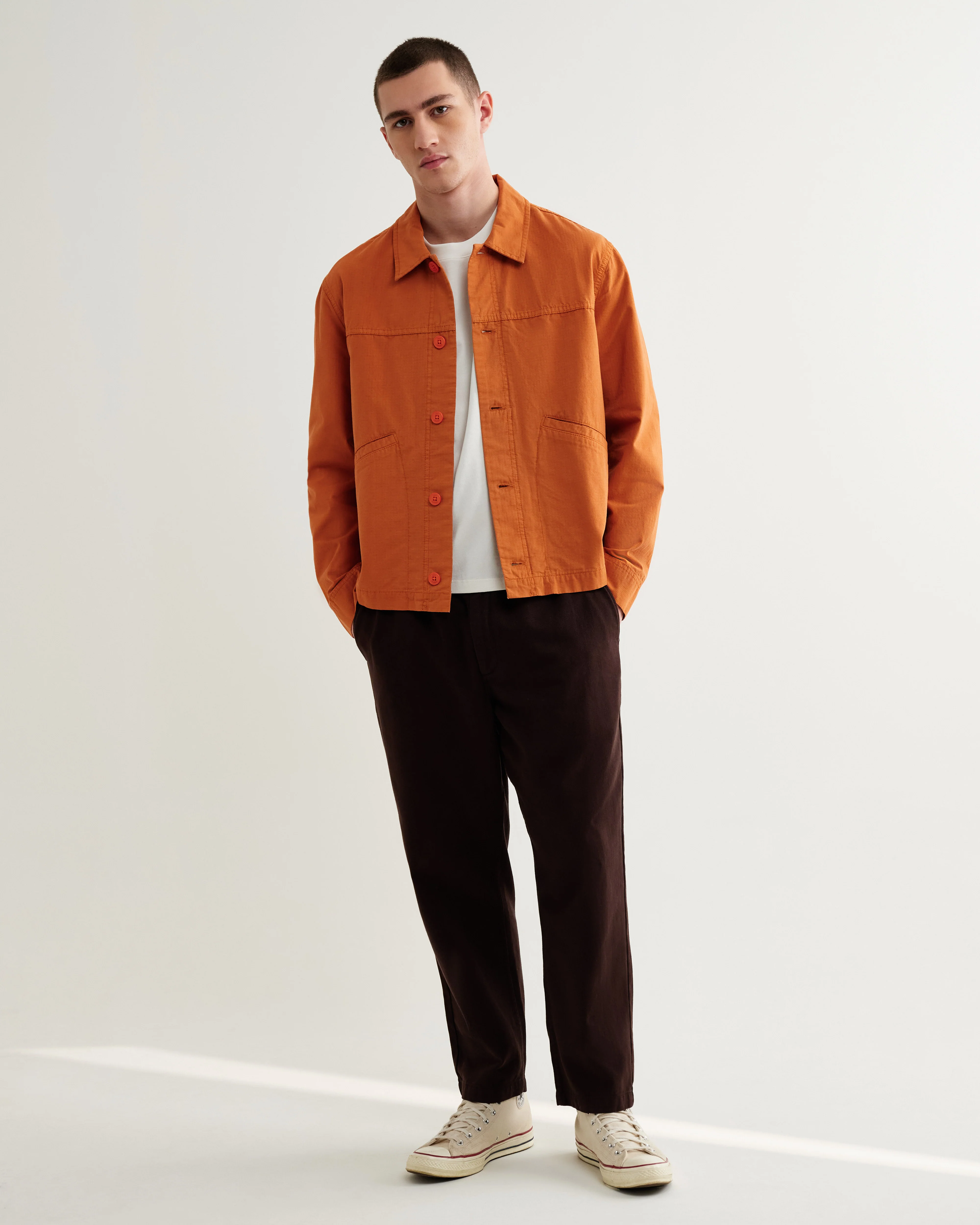 Barton - Orange Organic Cotton Ripstop Jacket - Image 4