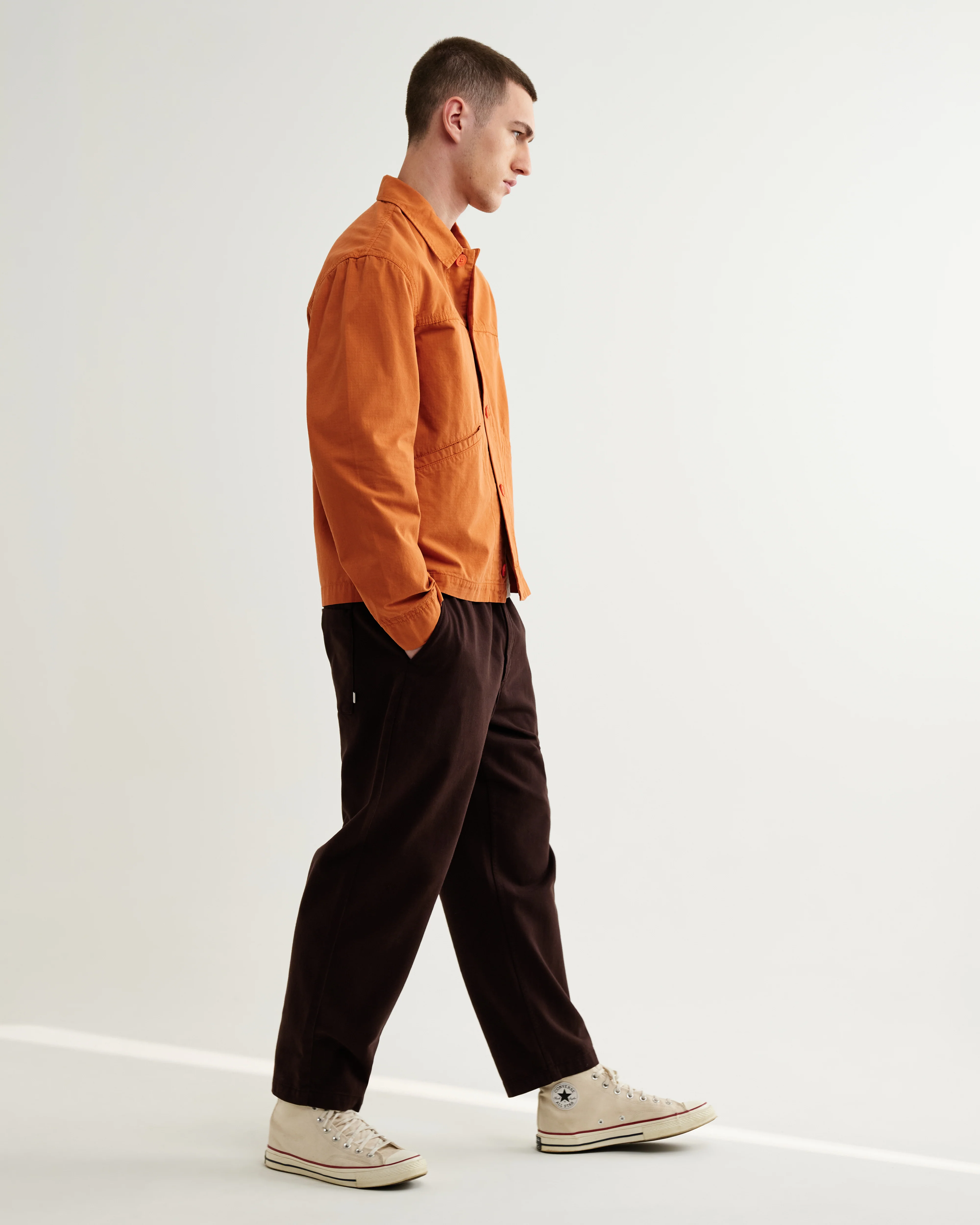 Barton - Orange Organic Cotton Ripstop Jacket - Image 5