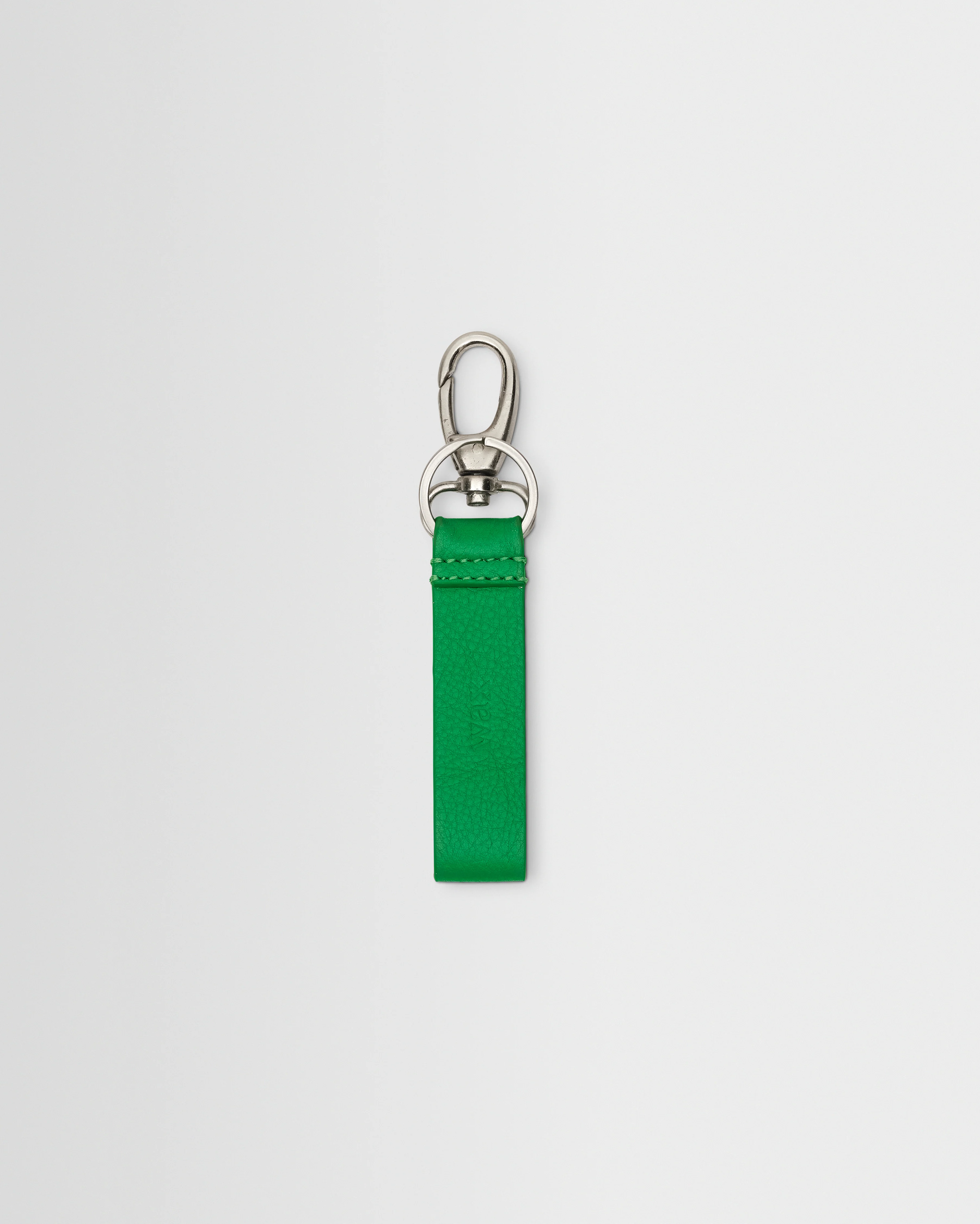 Boston - Bright Green Grain Leather Keyring - Image 4
