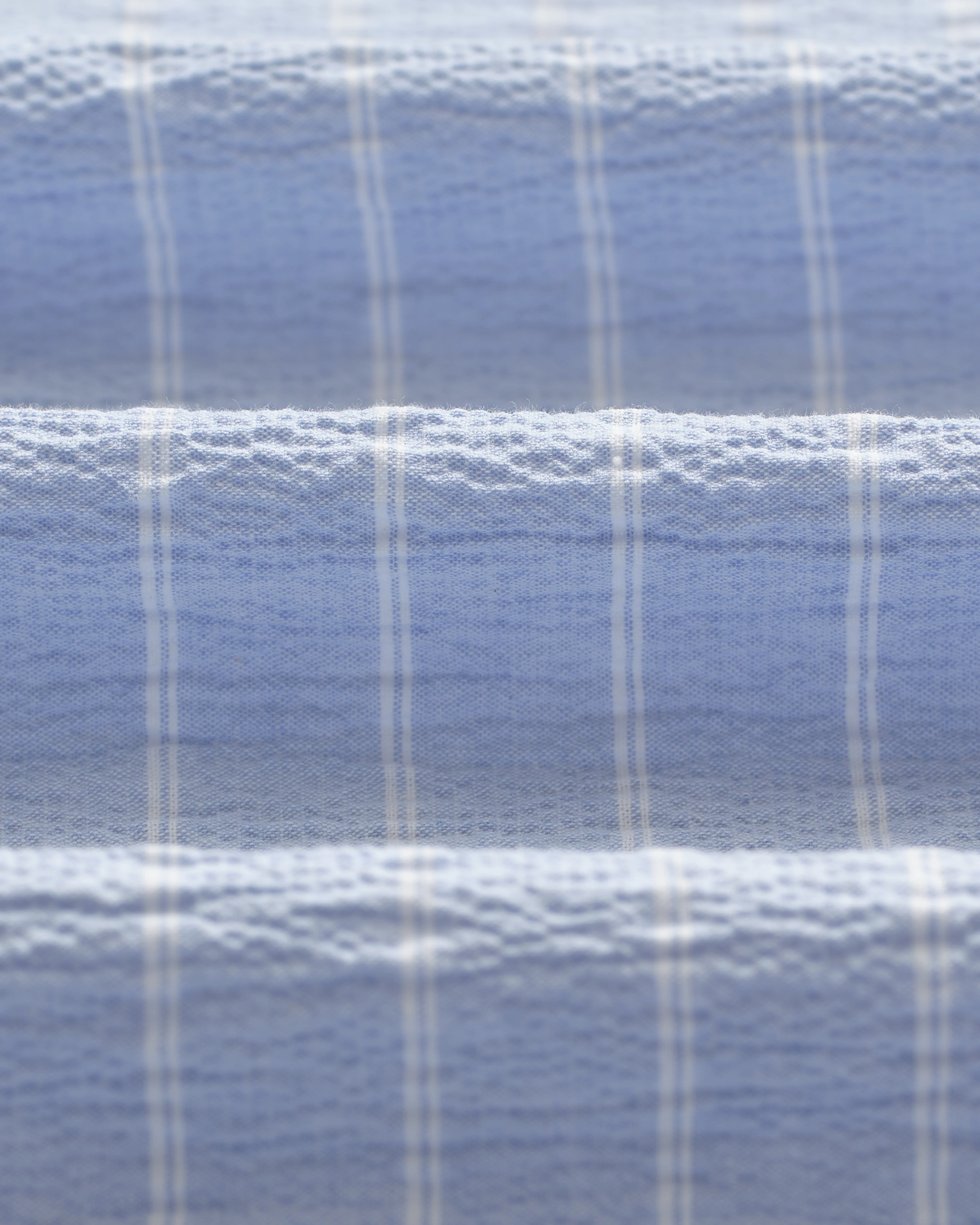 Corey - Blue And Ecru Seersucker-Cotton Stripe Shirt - Image 10