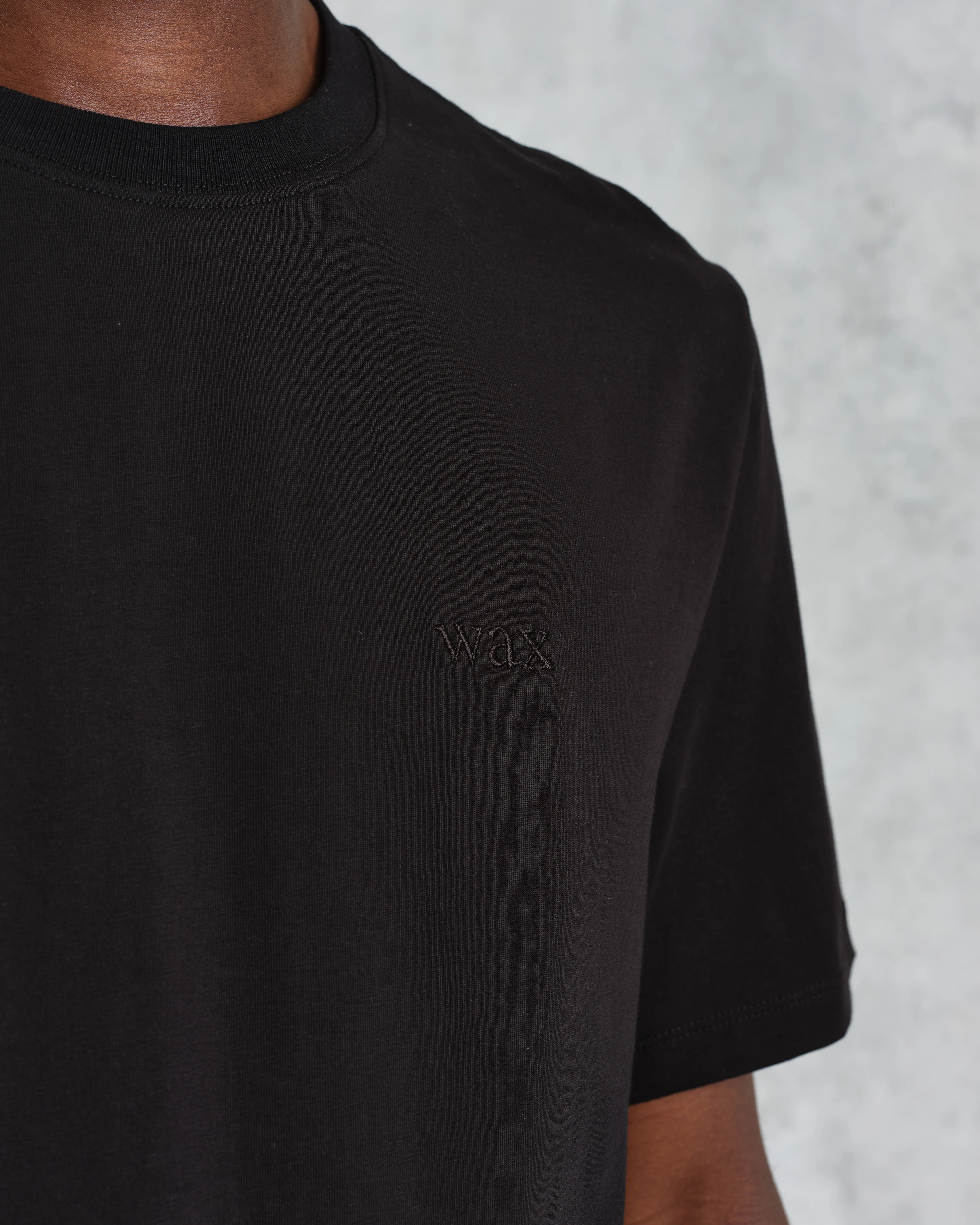 Dean - Black Embroidered Logo Organic Cotton T-Shirt - Image 3