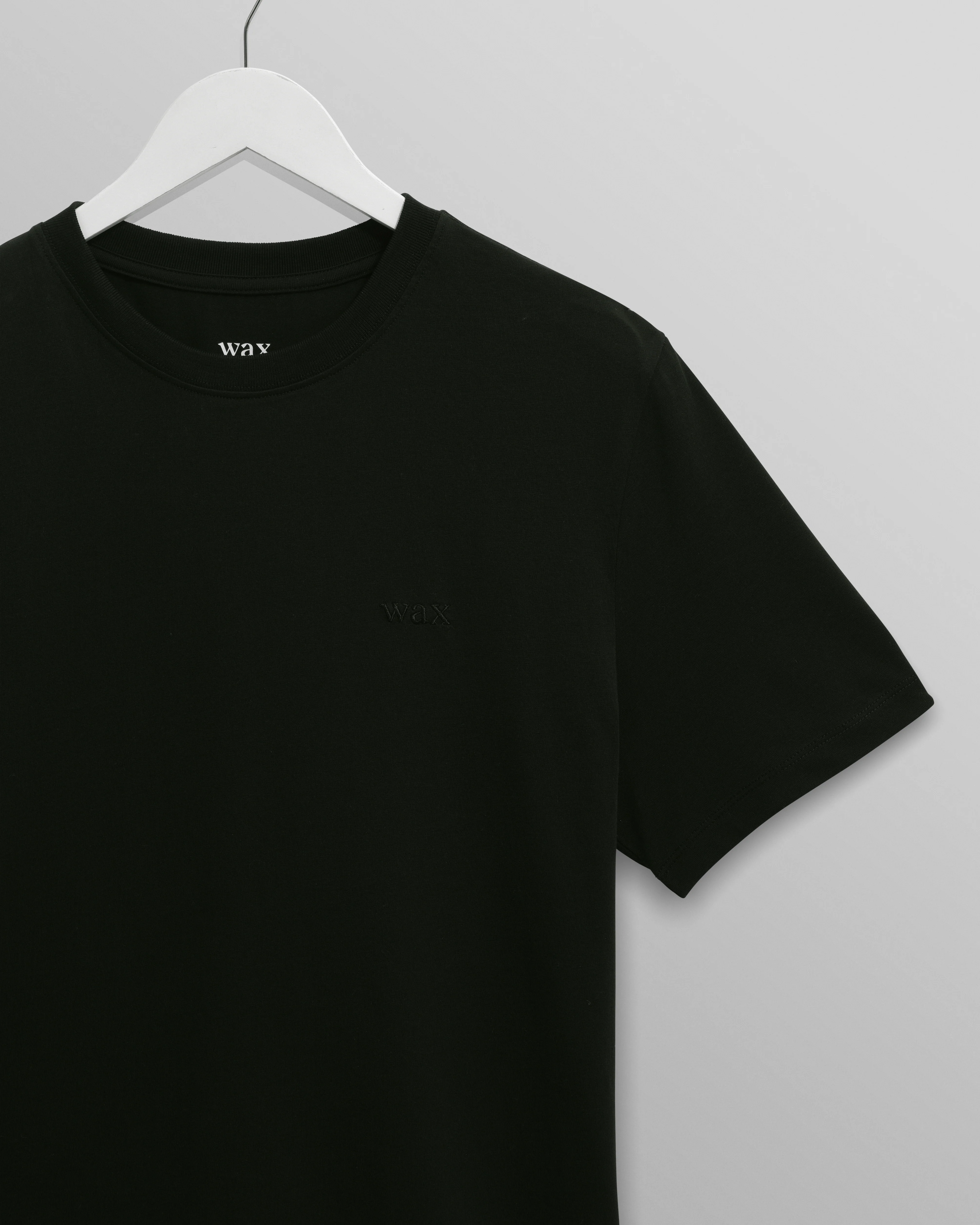 Dean - Black Embroidered Logo Organic Cotton T-Shirt - Image 8