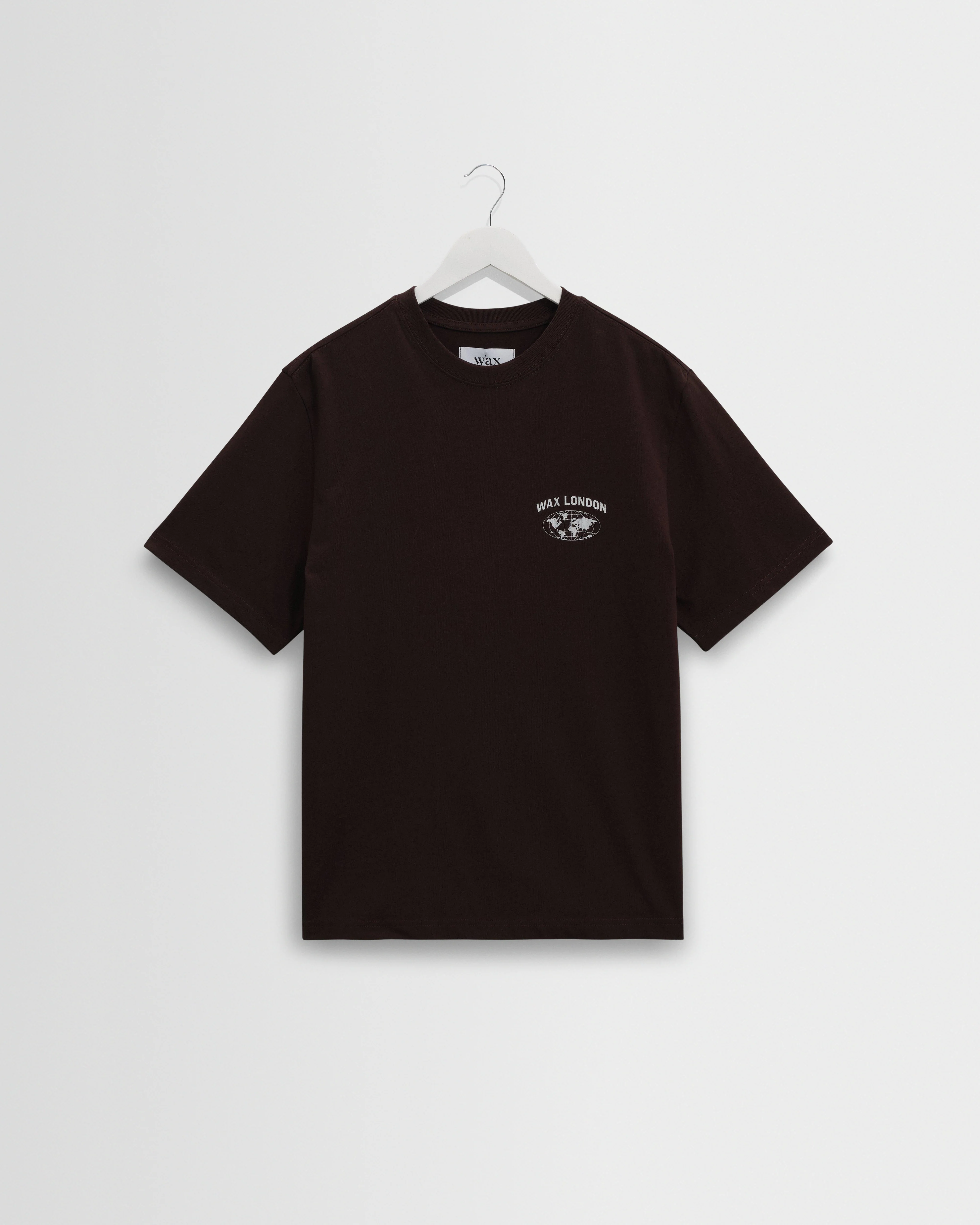 Dean - Brown And Off-White Globe Graphic Cotton T-Shirt - Image 7