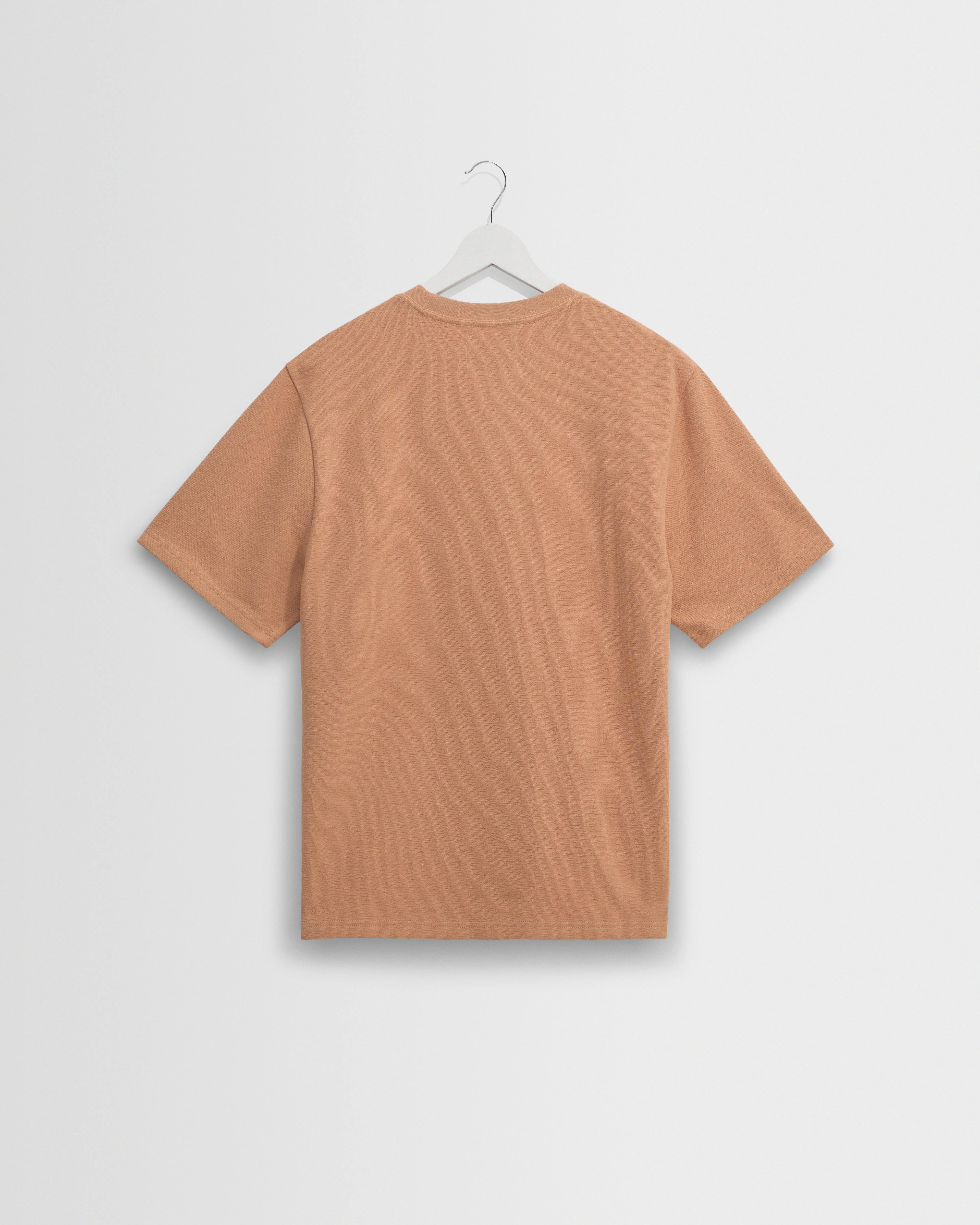 Dean - Dusty Orange Textured Organic Cotton T-Shirt - Image 8