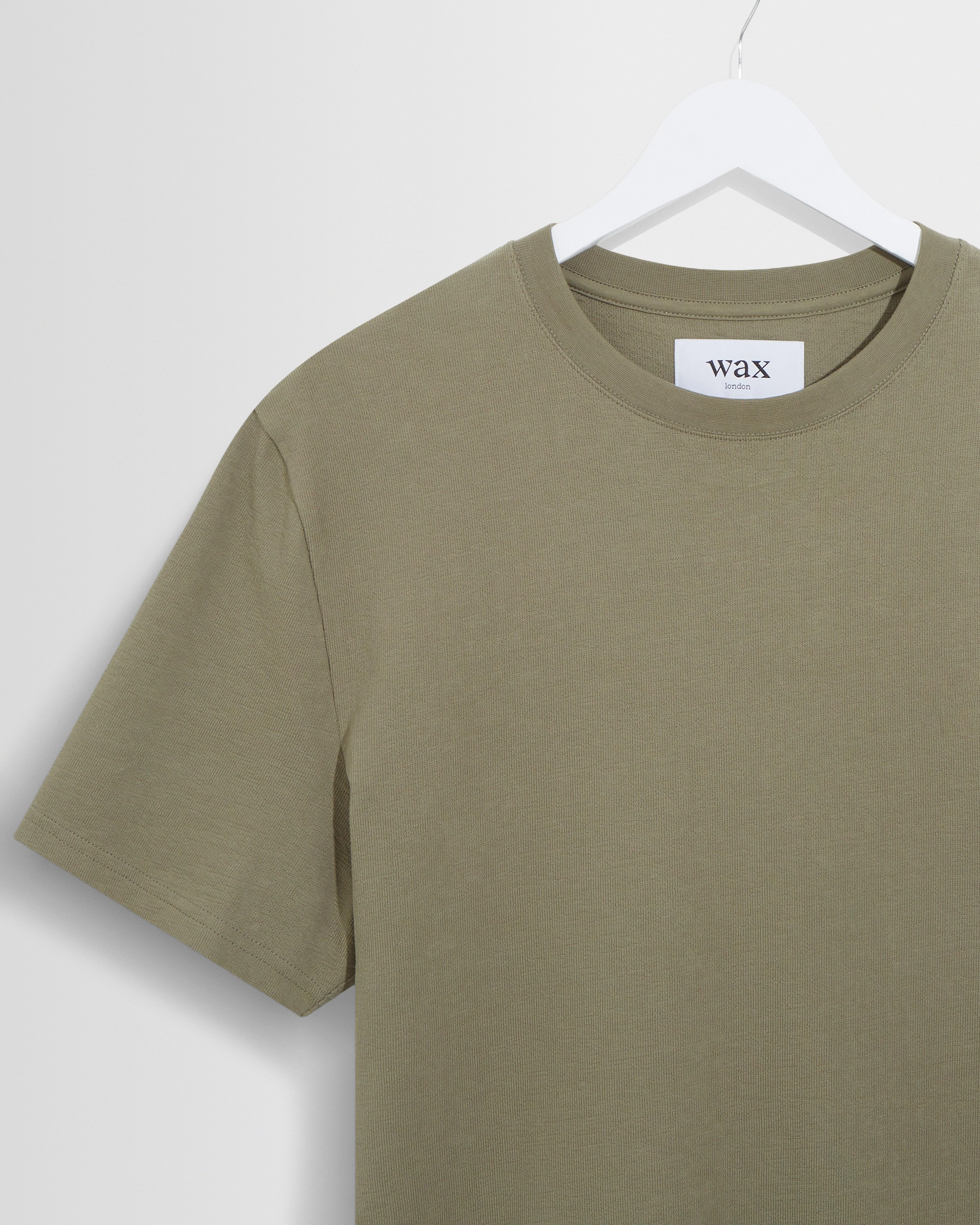 Dean - Green Textured Organic Cotton T-Shirt - Image 7