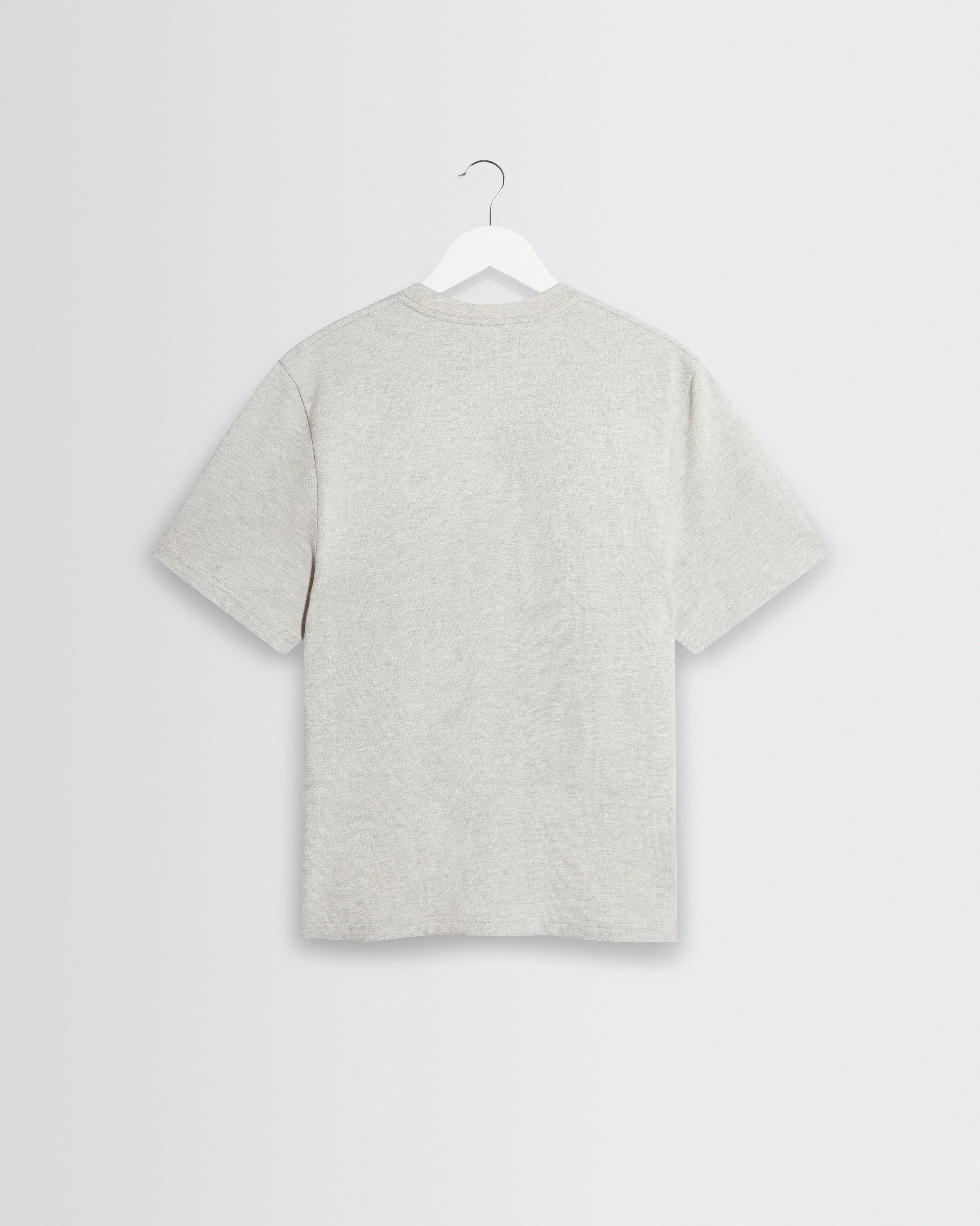 Dean - Grey Marl Textured Organic Cotton T-Shirt - Image 9
