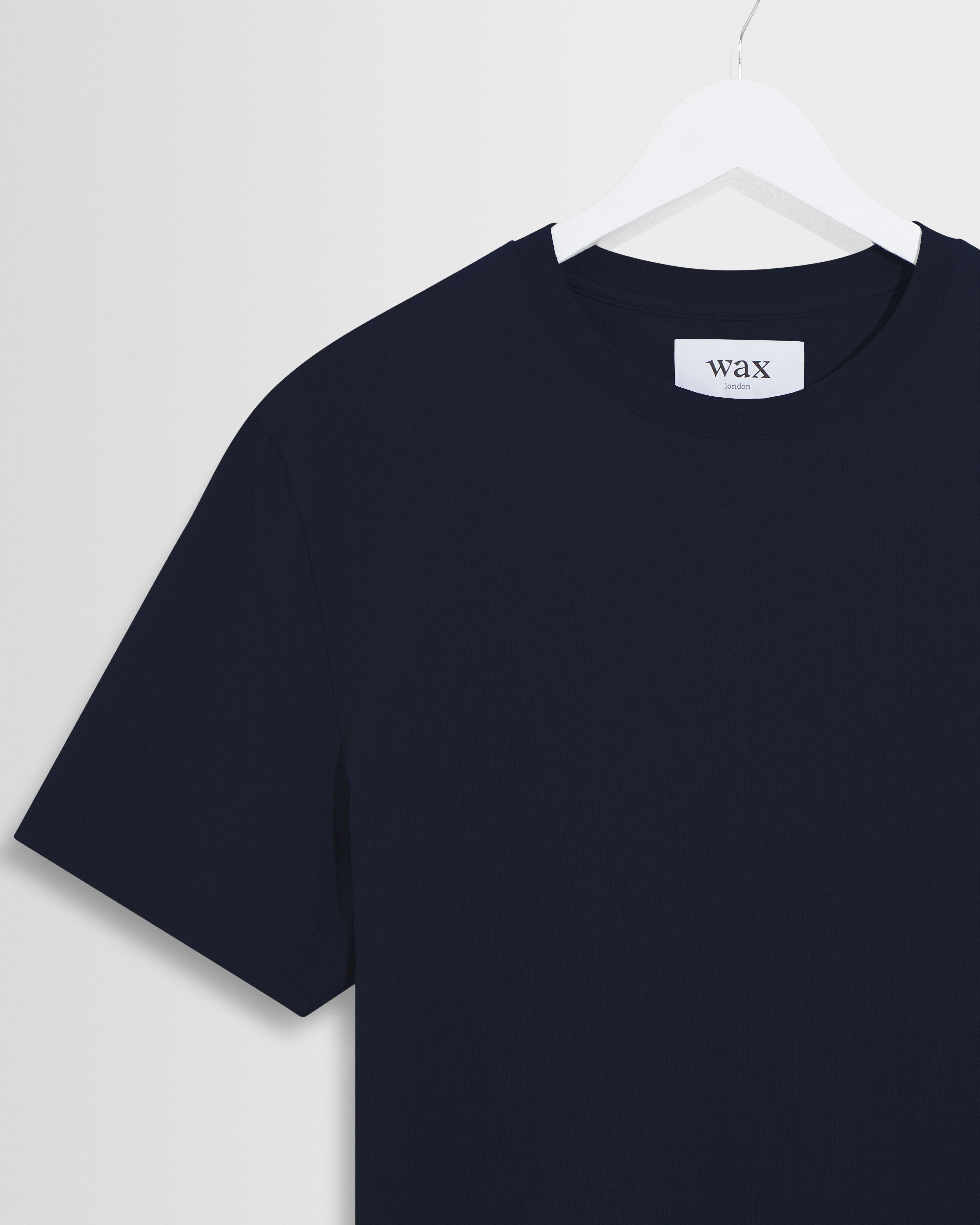 Dean - Navy Textured Organic Cotton T-Shirt - Image 7