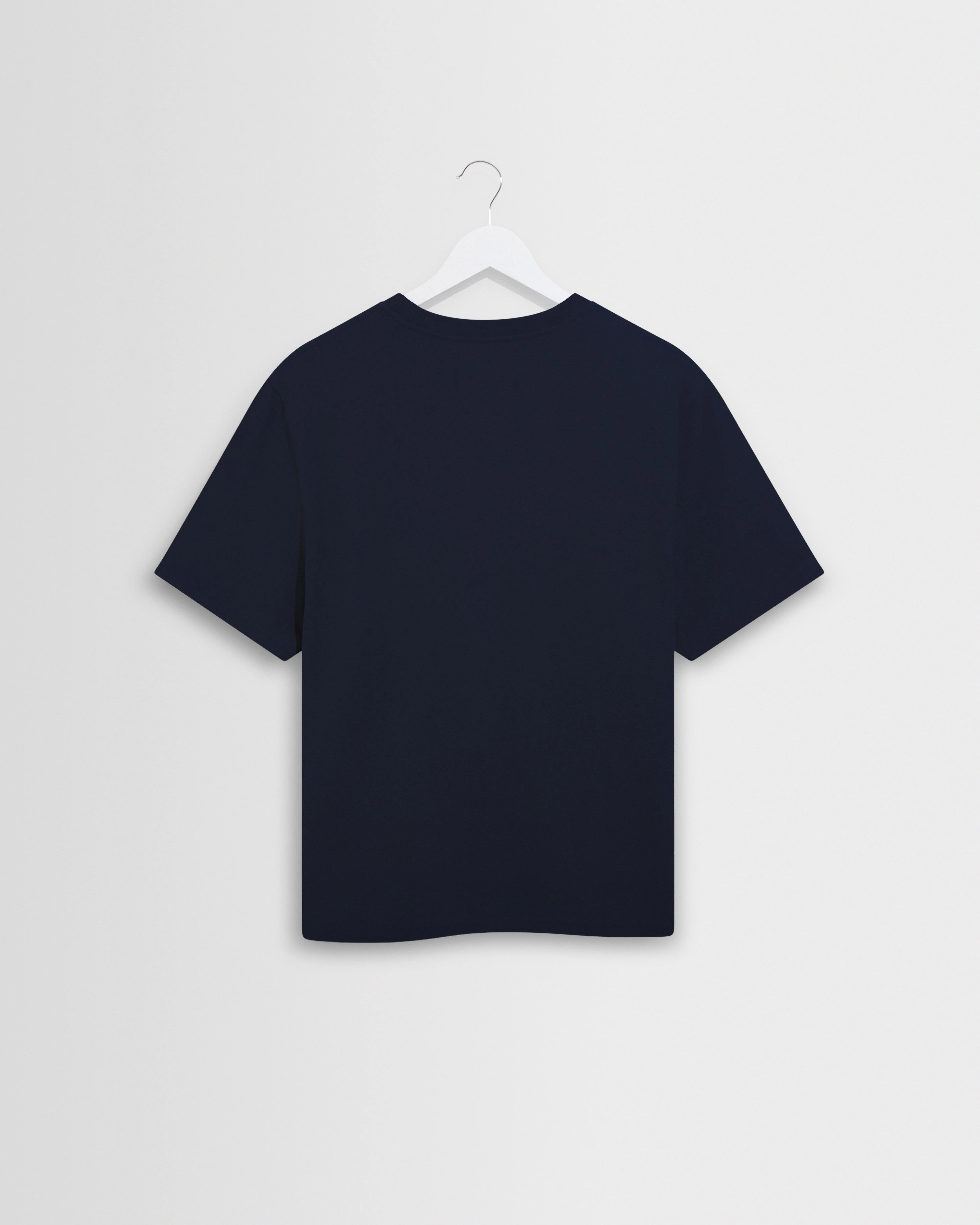 Dean - Navy Textured Organic Cotton T-Shirt - Image 8