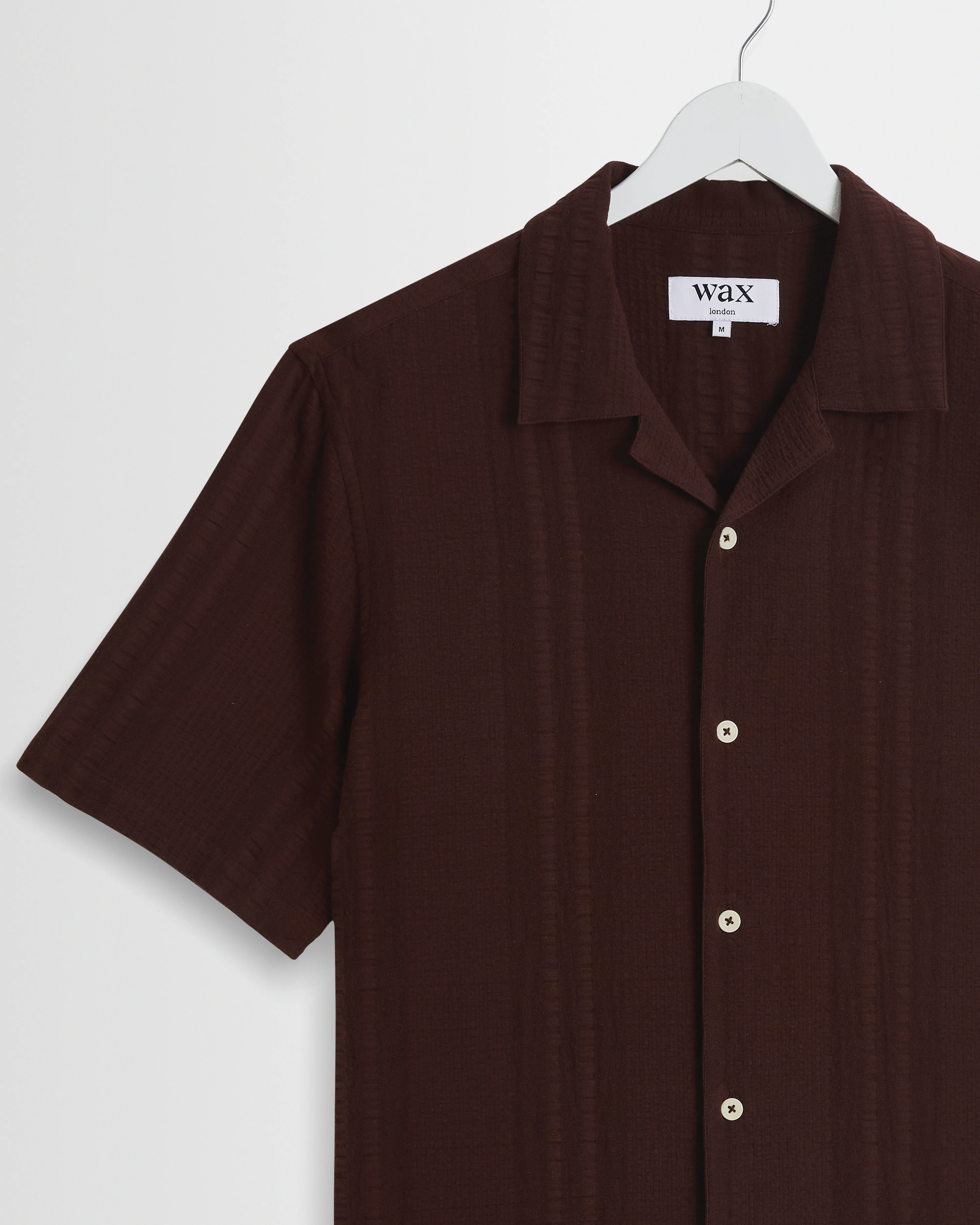 Didcot - Brown Double-Weave Seersucker Short-Sleeve Shirt - Image 7