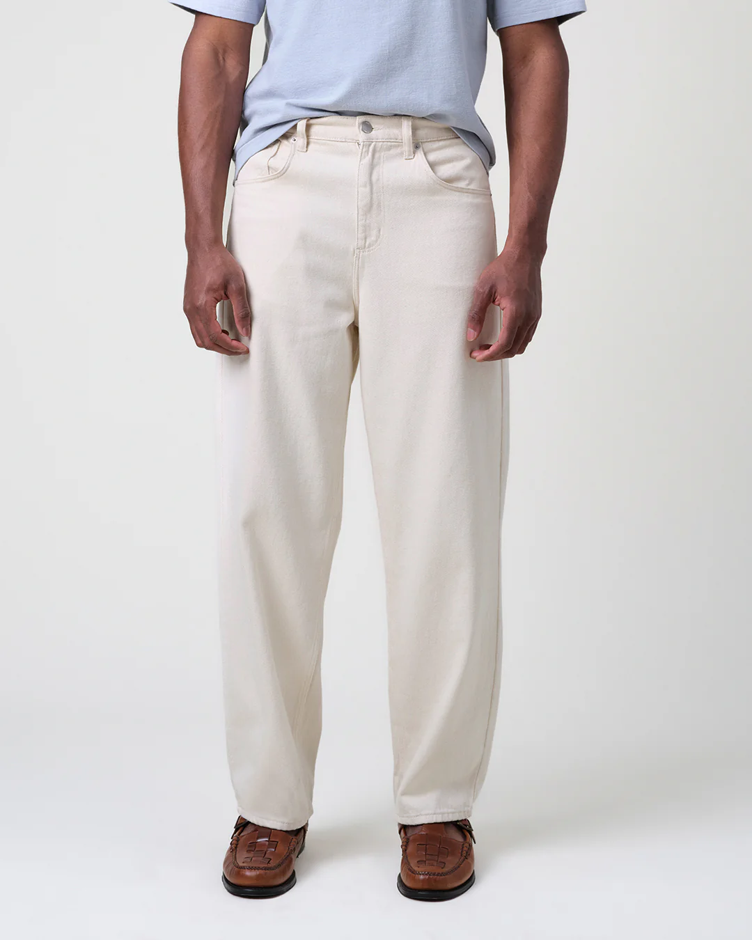 Felix - Ecru Loose Fit Denim Jeans - Image 4