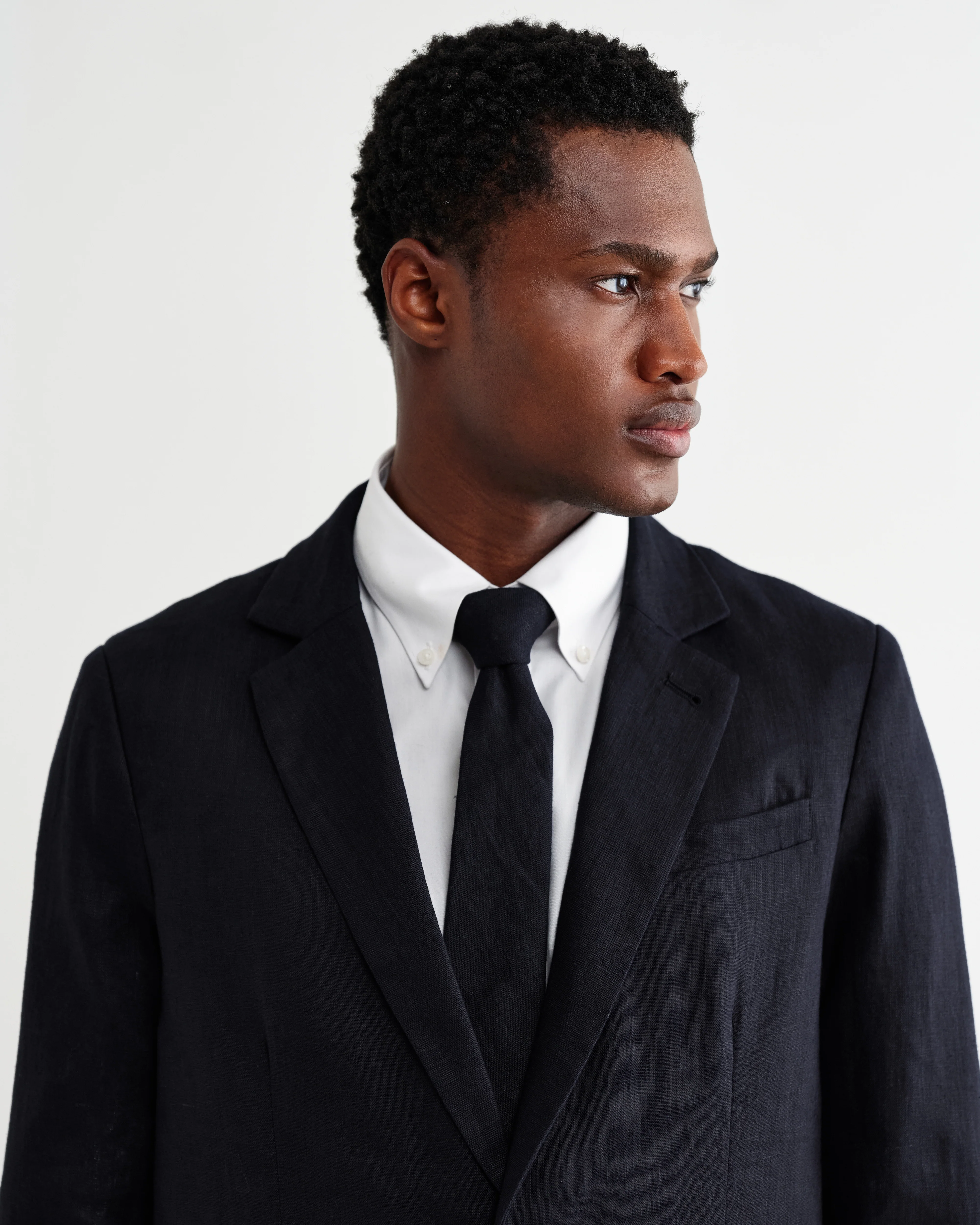 Fintry - Navy Linen Single-Breasted Blazer - Image 4
