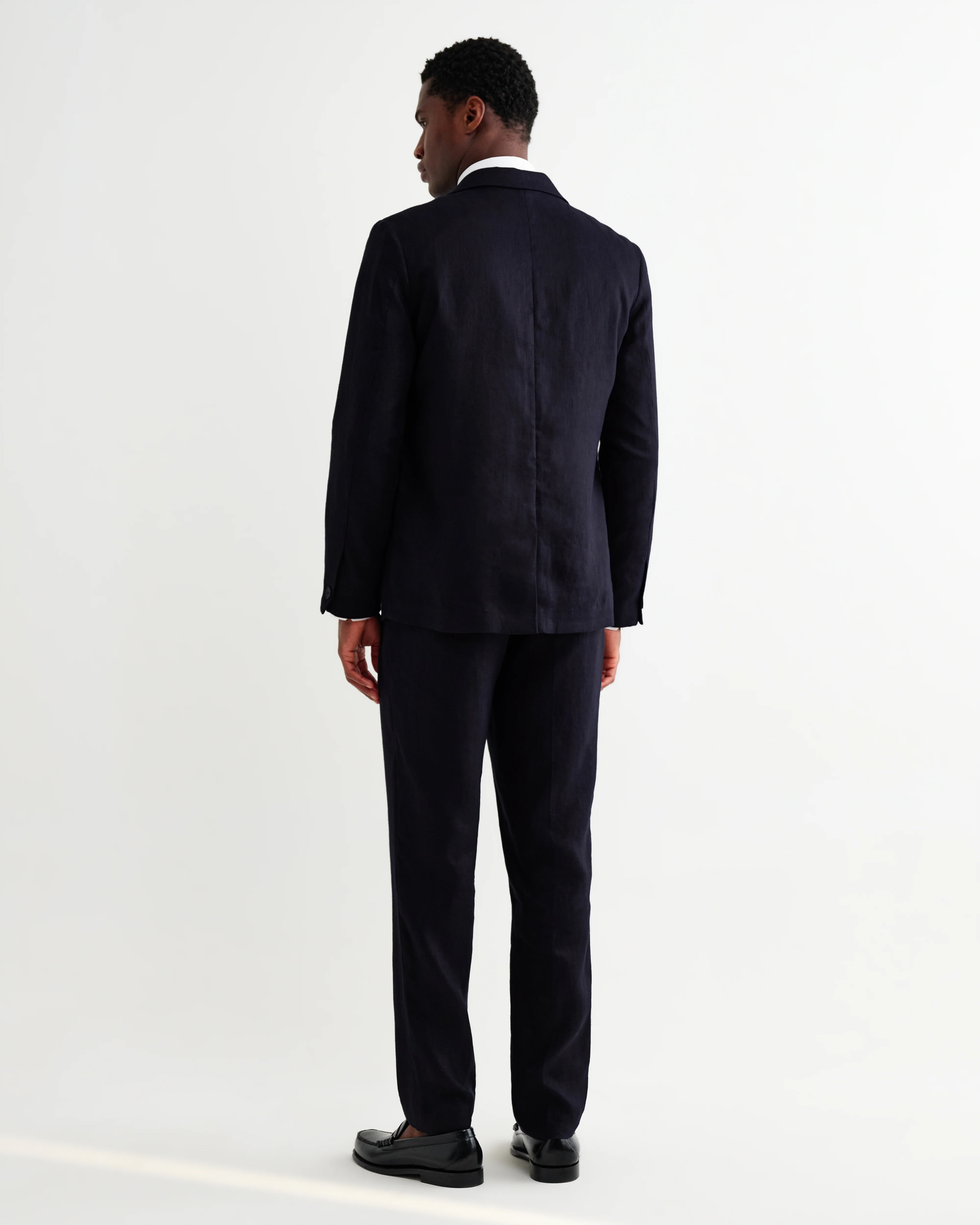 Fintry - Navy Linen Single-Breasted Blazer - Image 7