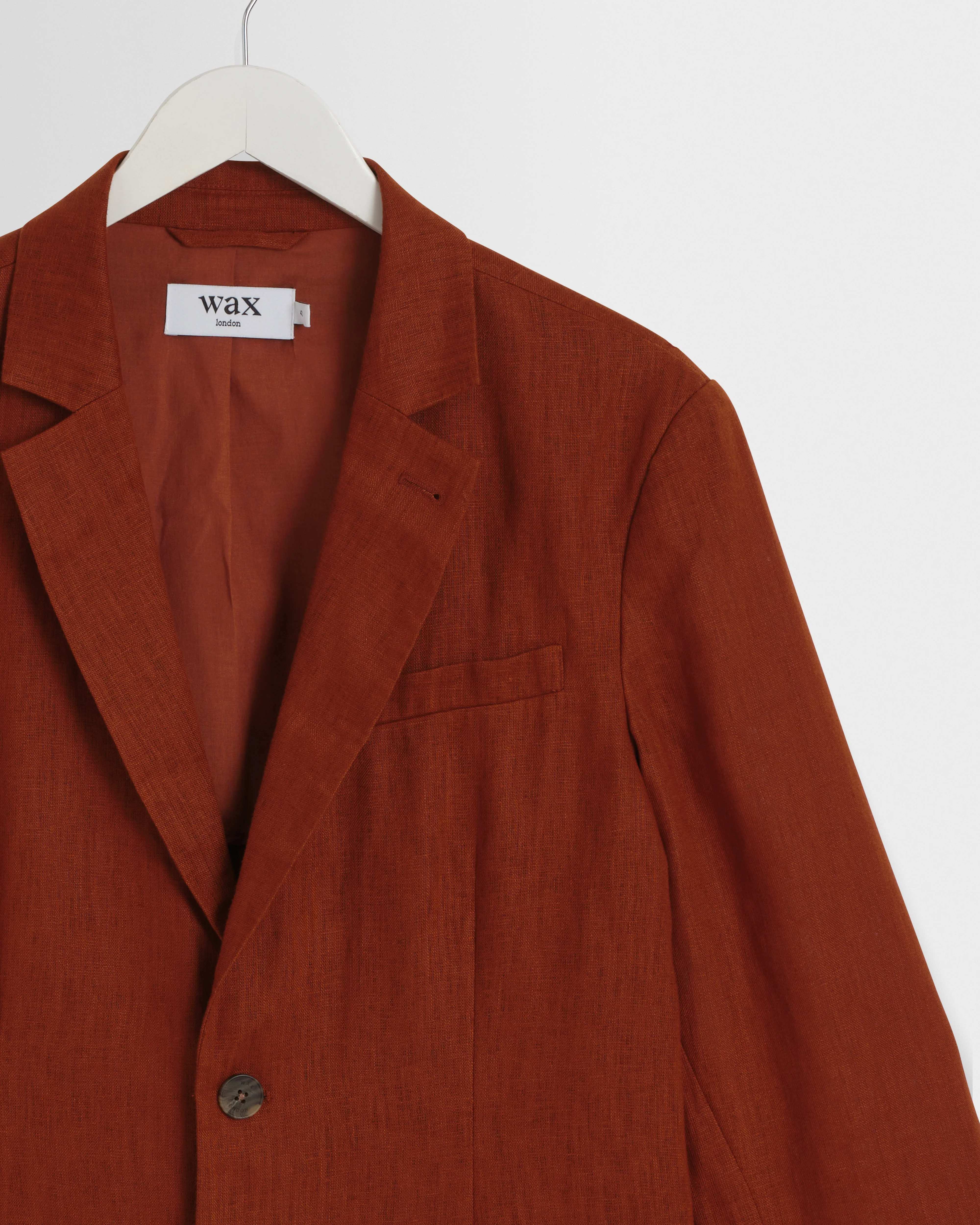 Fintry - Rust Linen Single-Breasted Blazer - Image 10
