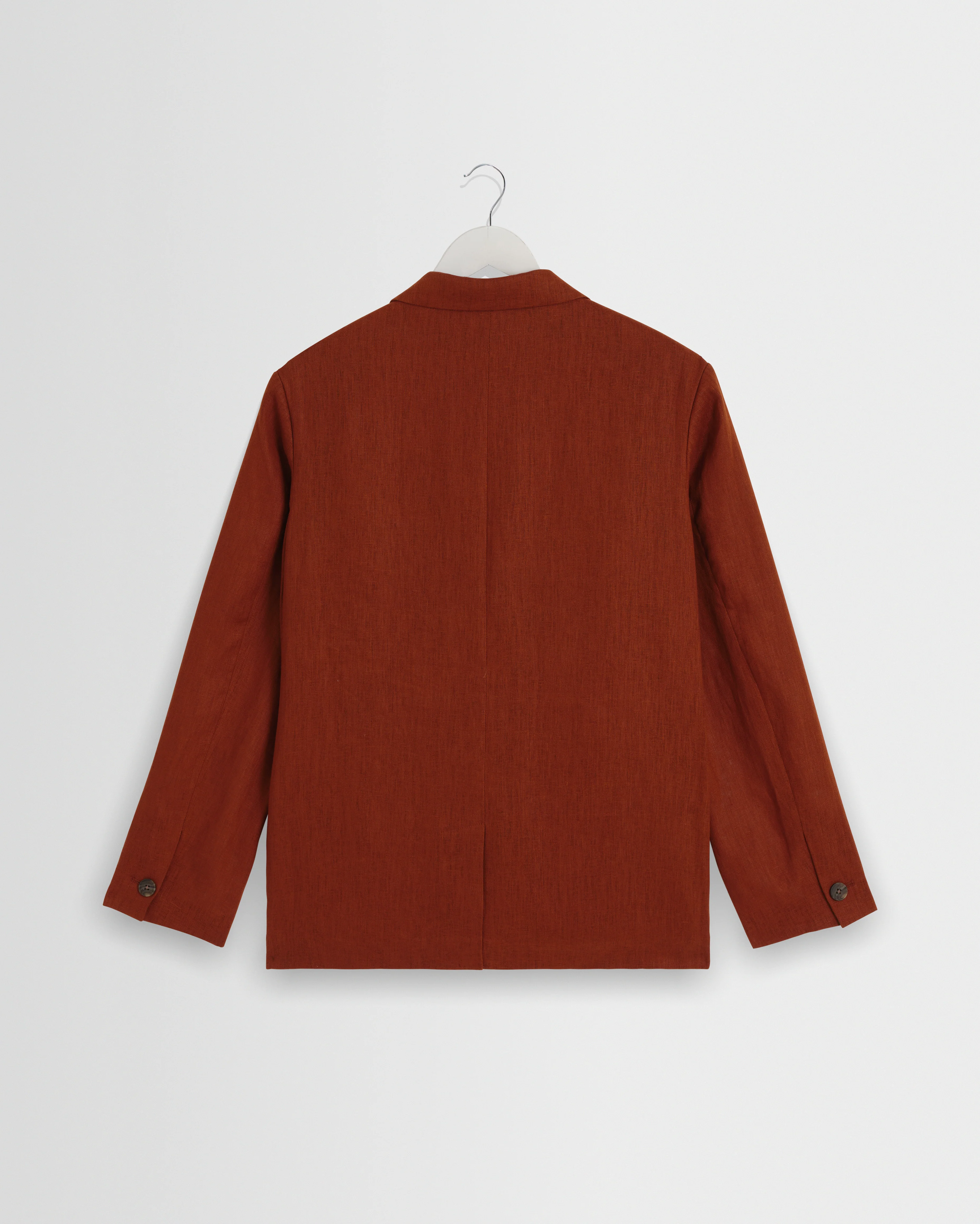 Fintry - Rust Linen Single-Breasted Blazer - Image 11