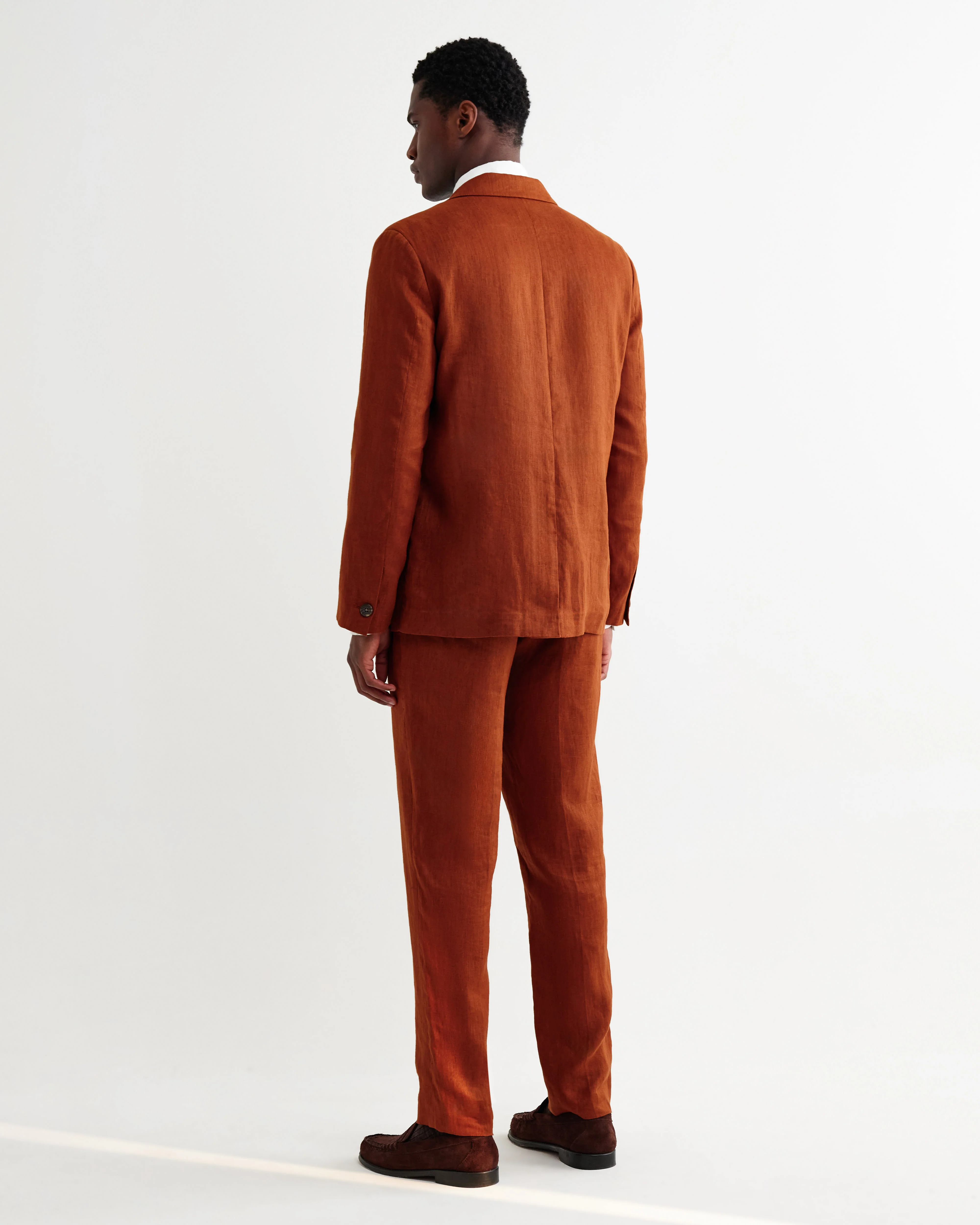 Fintry - Rust Linen Single-Breasted Blazer - Image 9
