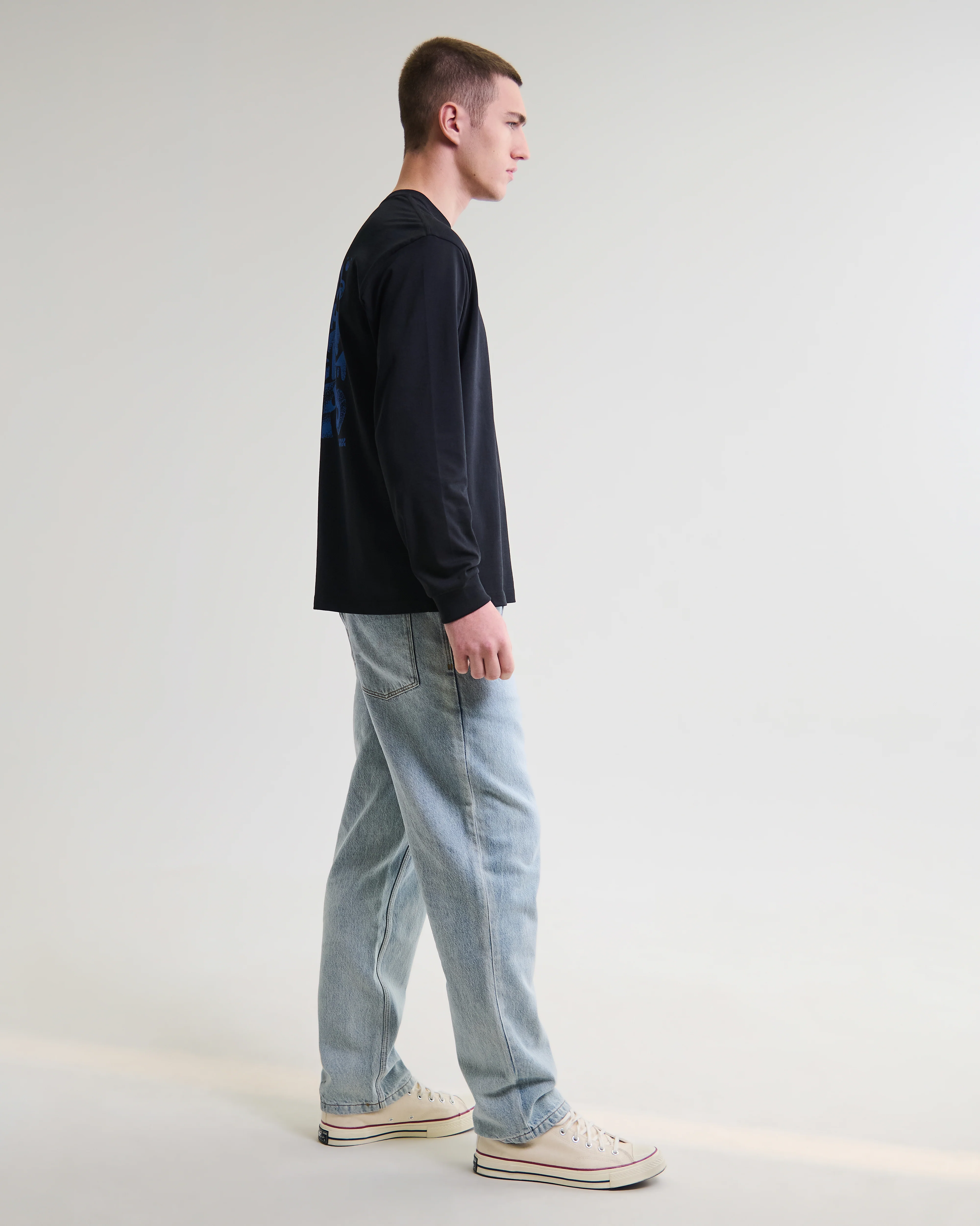 Hayden - Black And Blue 90s Doodle Graphic Cotton T-Shirt - Image 5