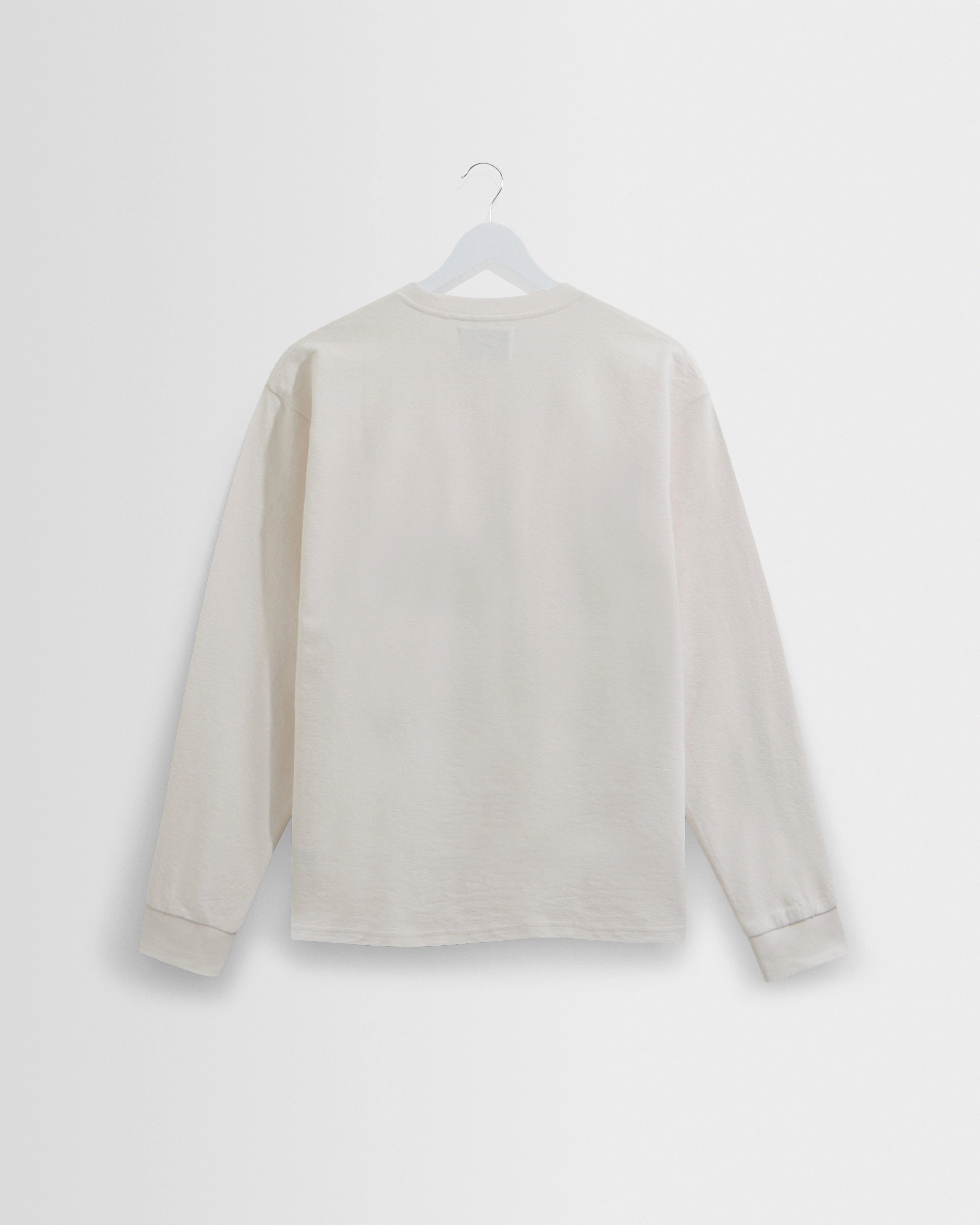 Hayden - Ecru Textured Organic Cotton Long Sleeve T-Shirt - Image 8