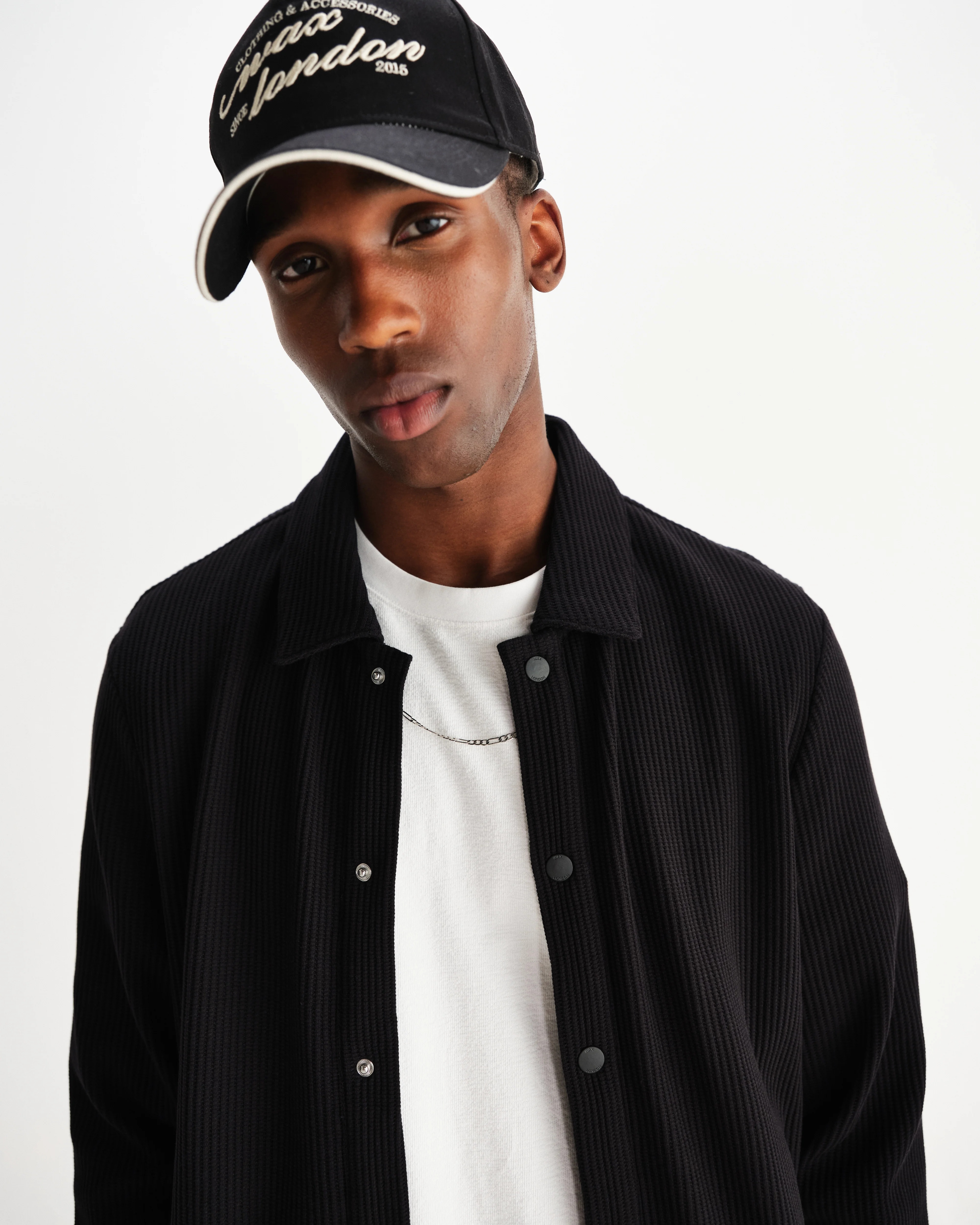 Hays - Black Structured Waffle Overshirt - Image 3