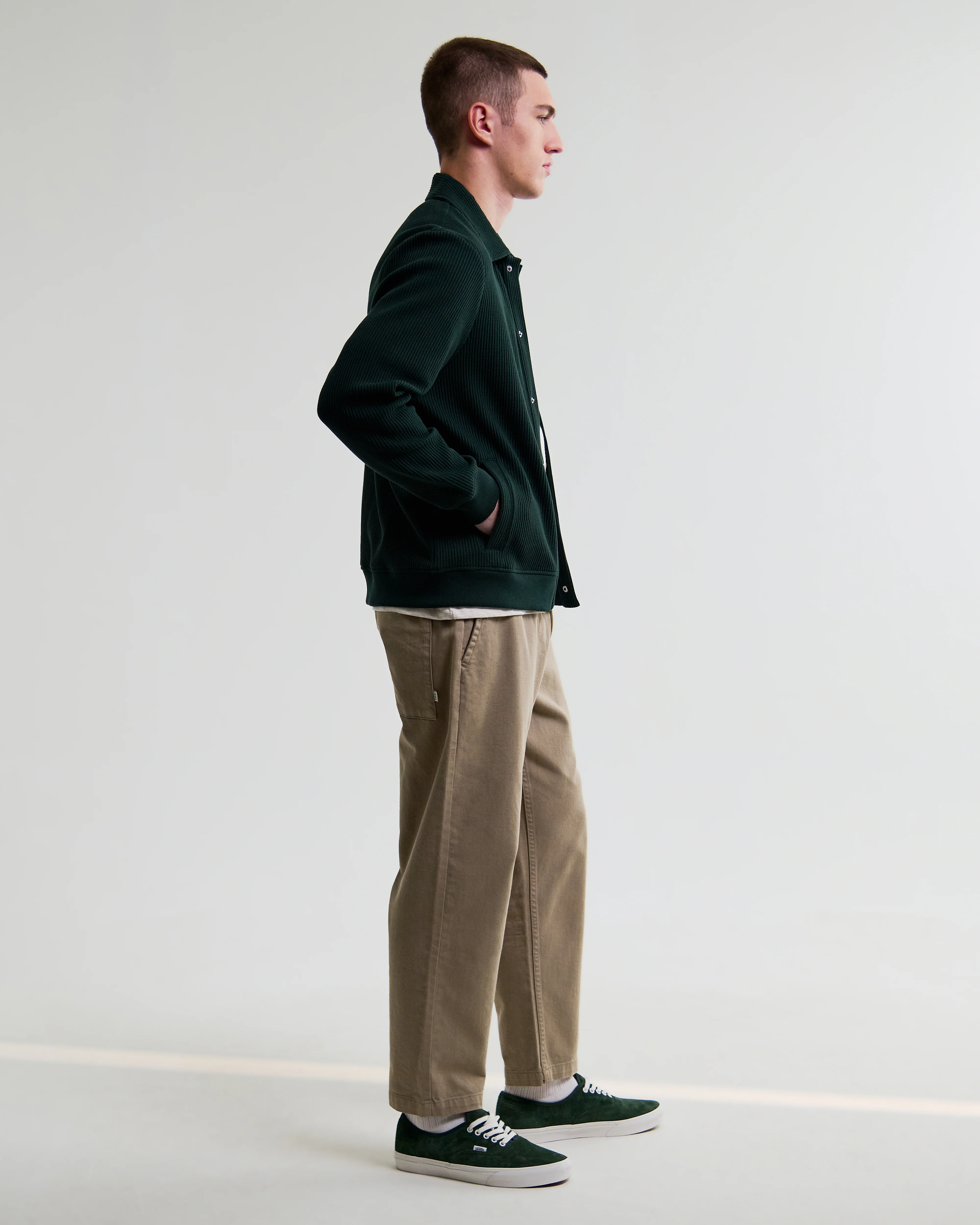 Hays - Dark Green Structured Waffle Overshirt - Image 5