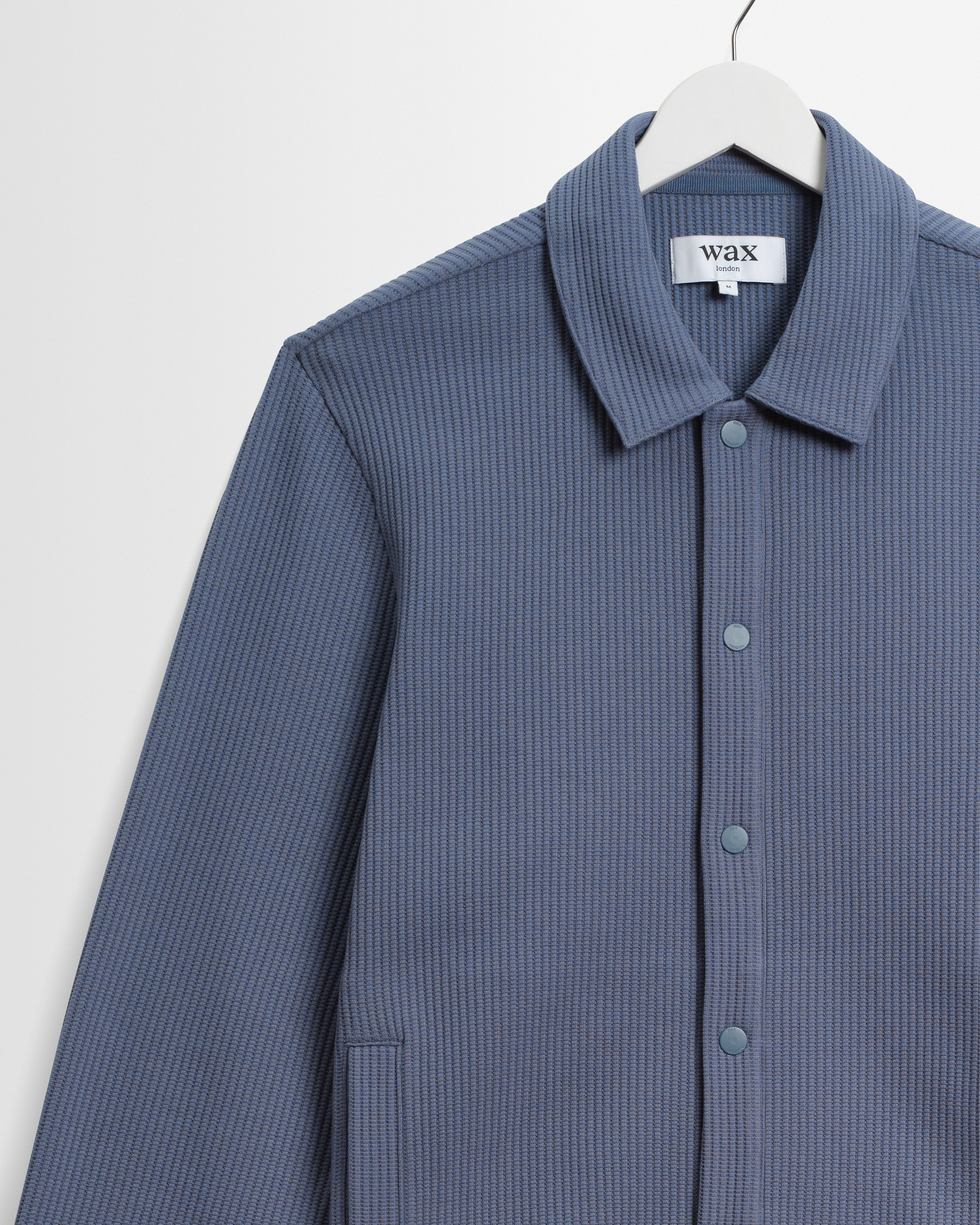 Hays - Mid Blue Structured Waffle Overshirt - Image 7