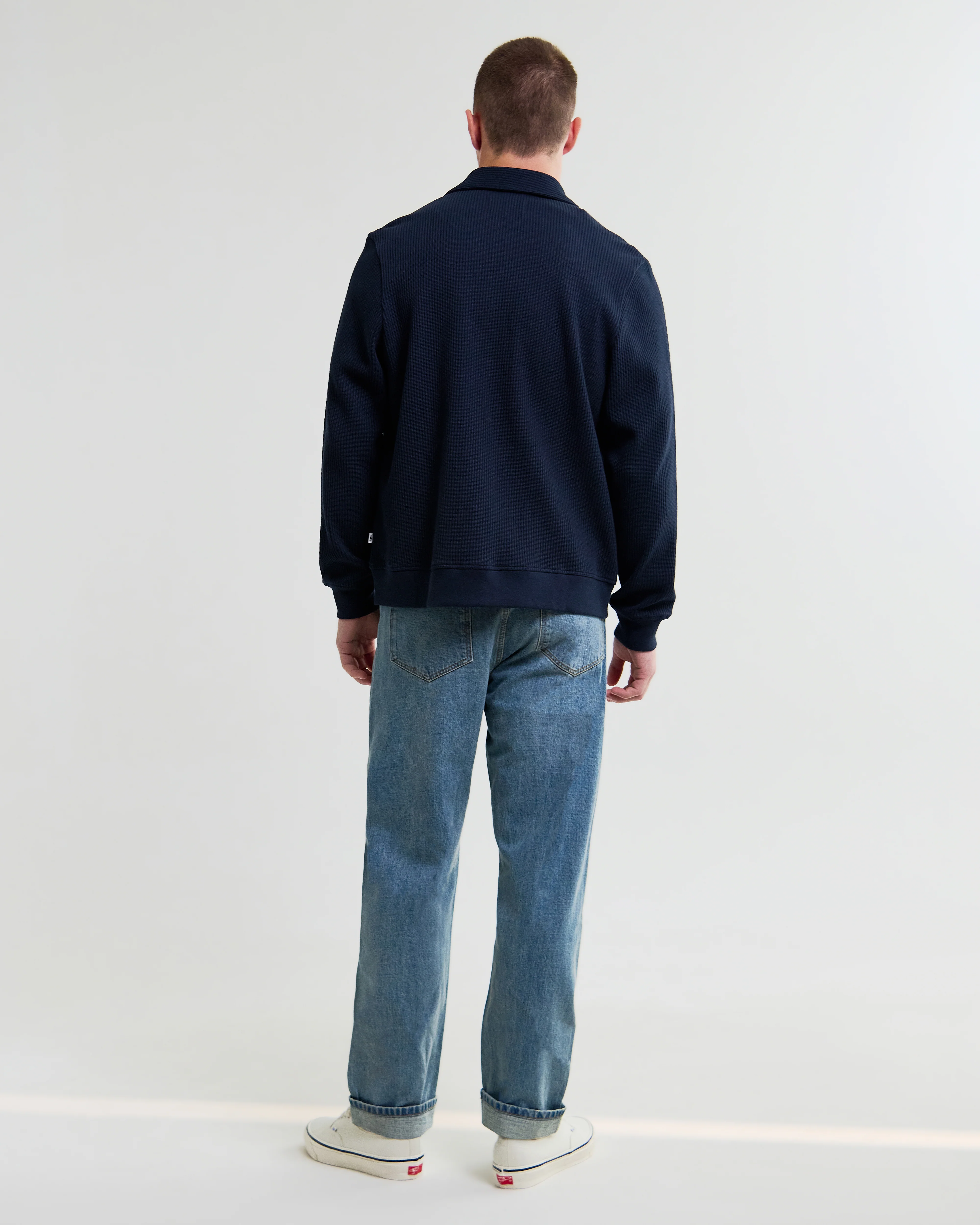 Hays - Navy Structured Waffle Overshirt - Image 6