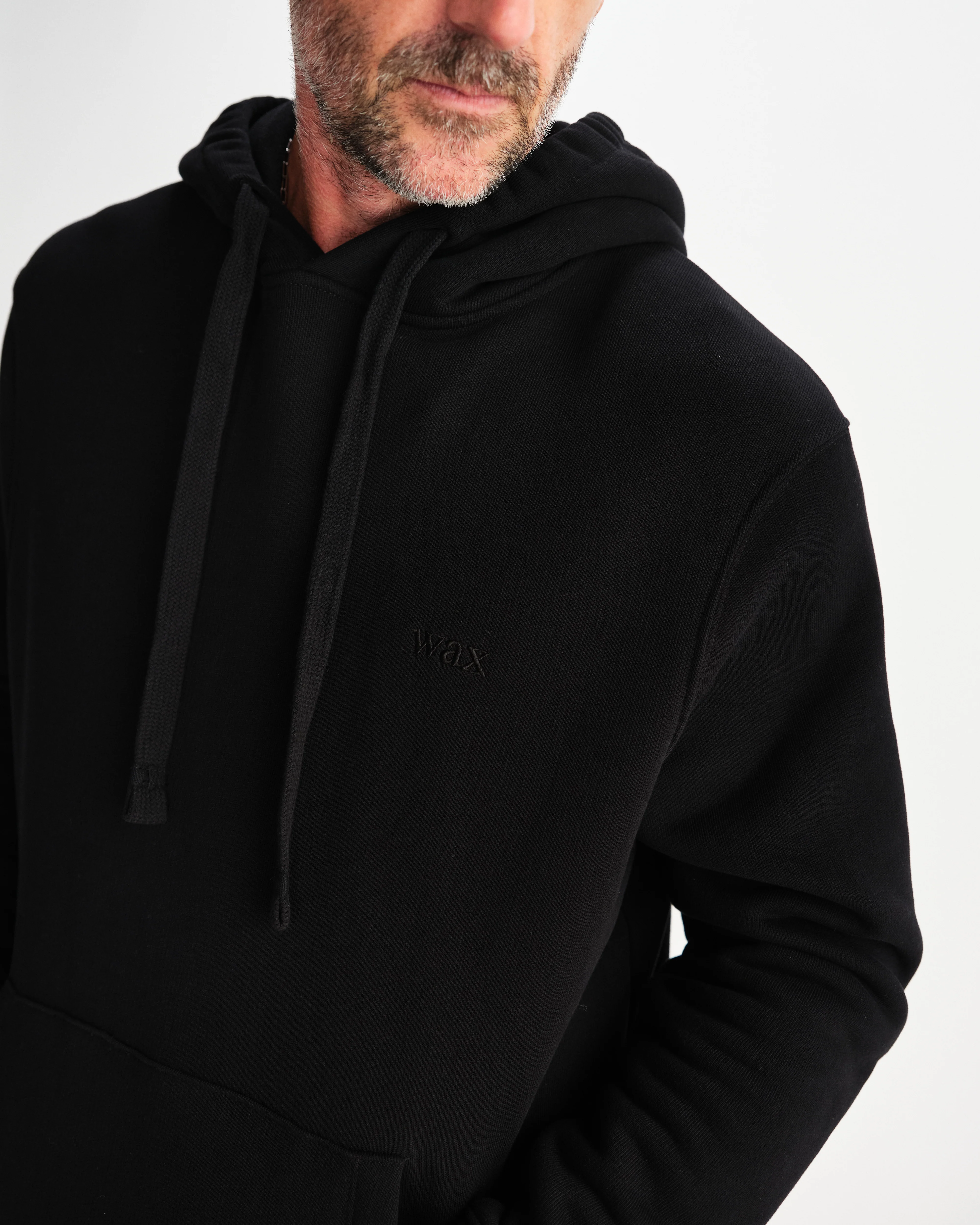 Hoxton - Black Brushed Organic Cotton Hoodie - Image 3