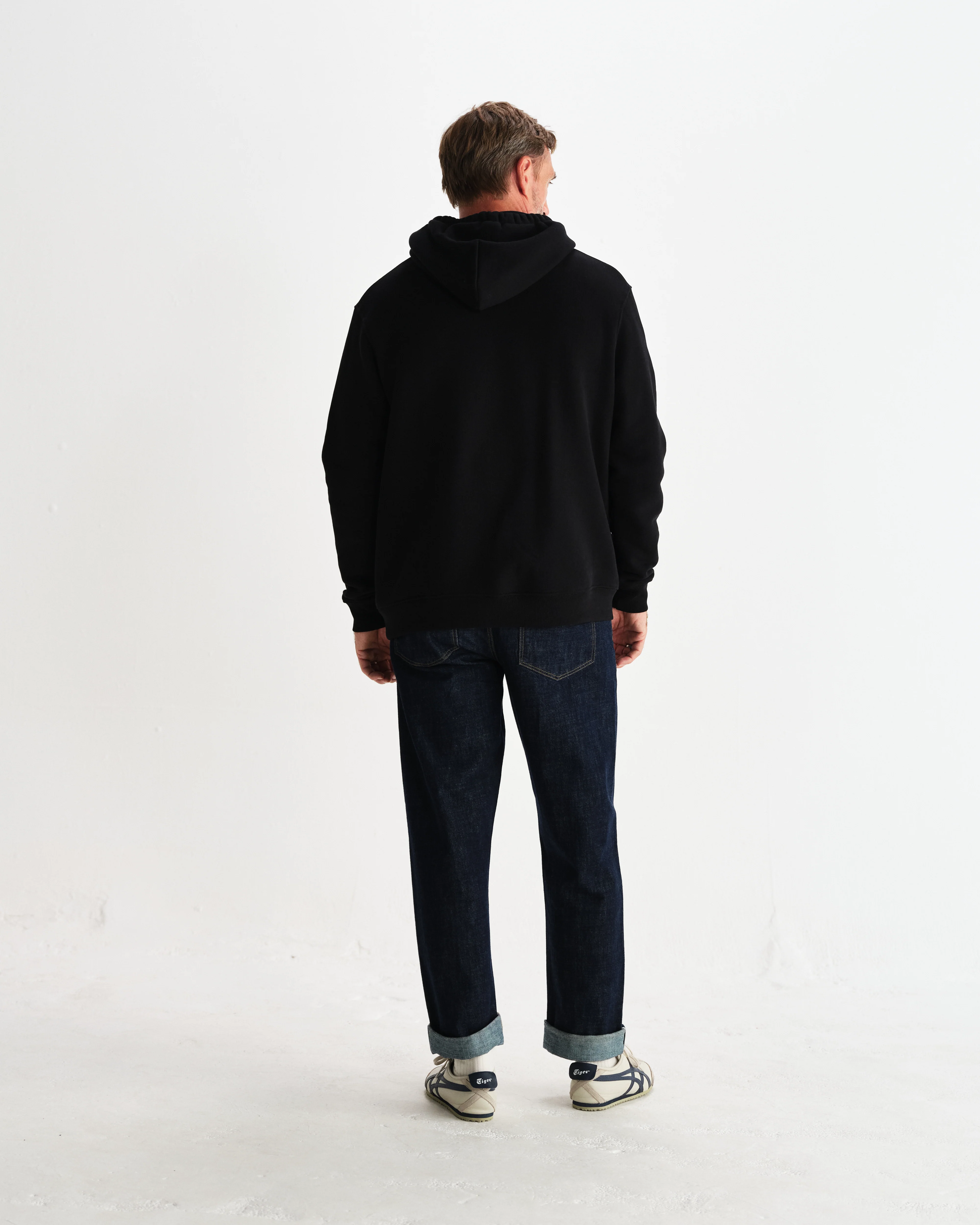 Hoxton - Black Brushed Organic Cotton Hoodie - Image 6