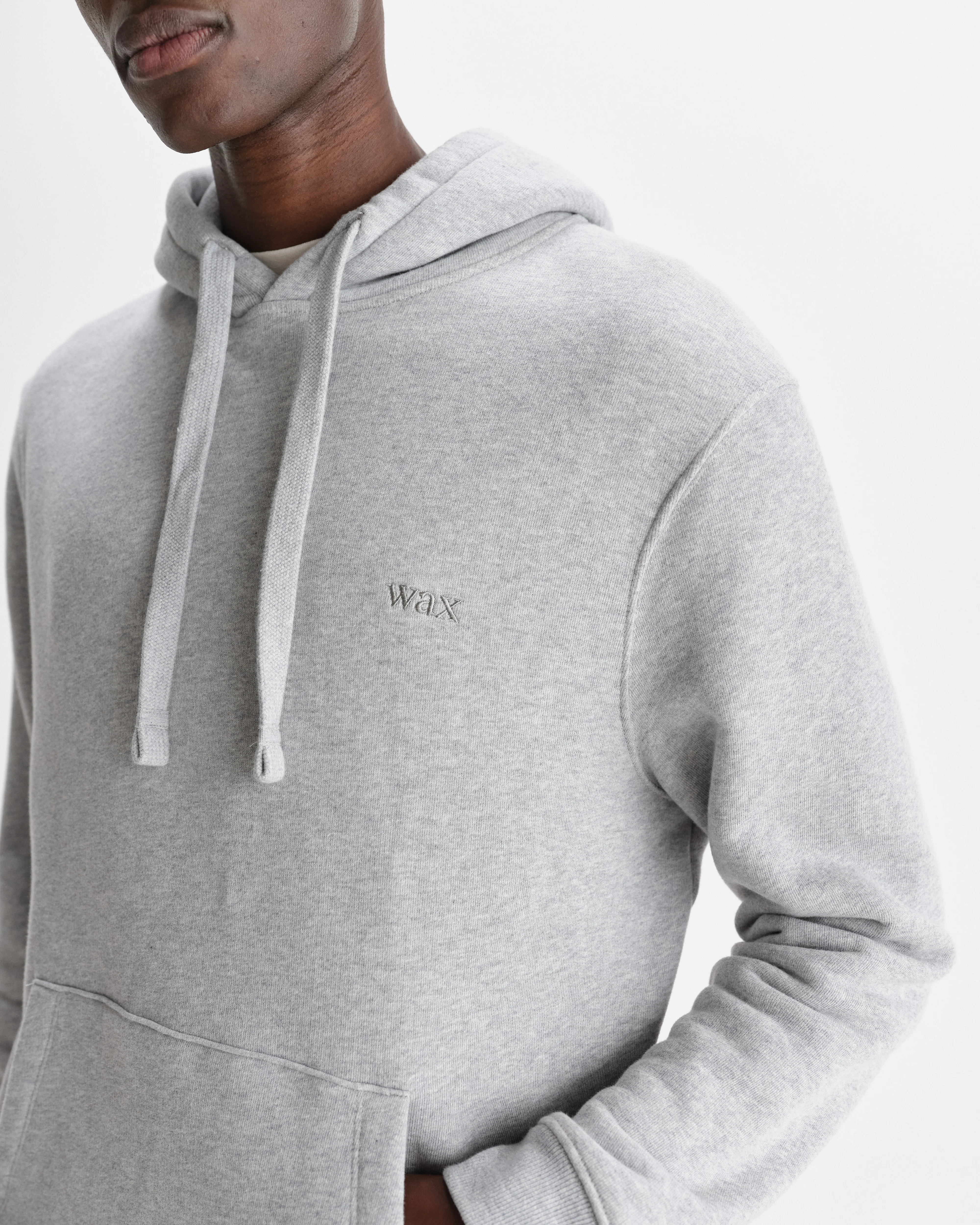 Hoxton - Heather Grey Brushed Organic Cotton Hoodie - Image 3