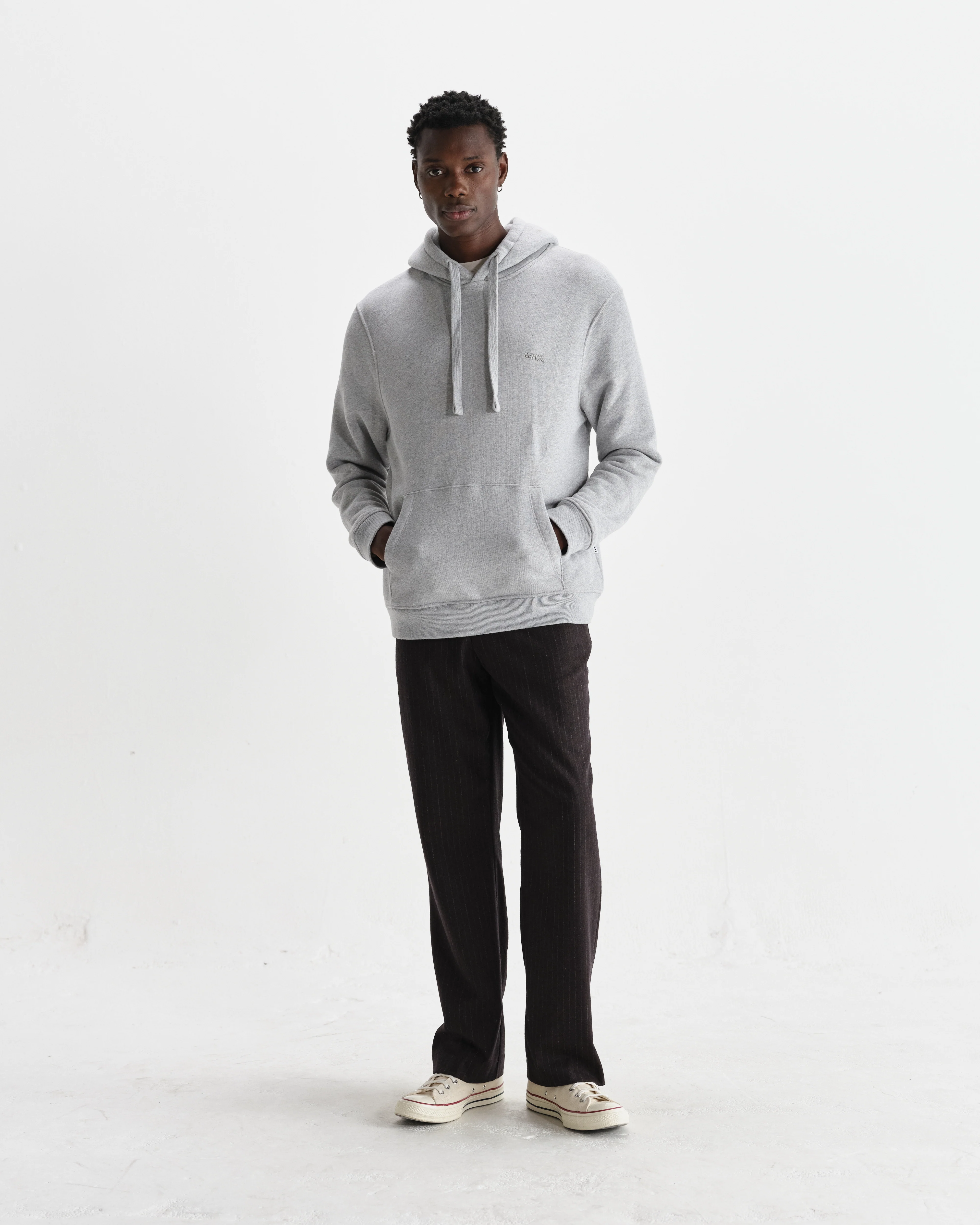 Hoxton - Heather Grey Brushed Organic Cotton Hoodie - Image 4