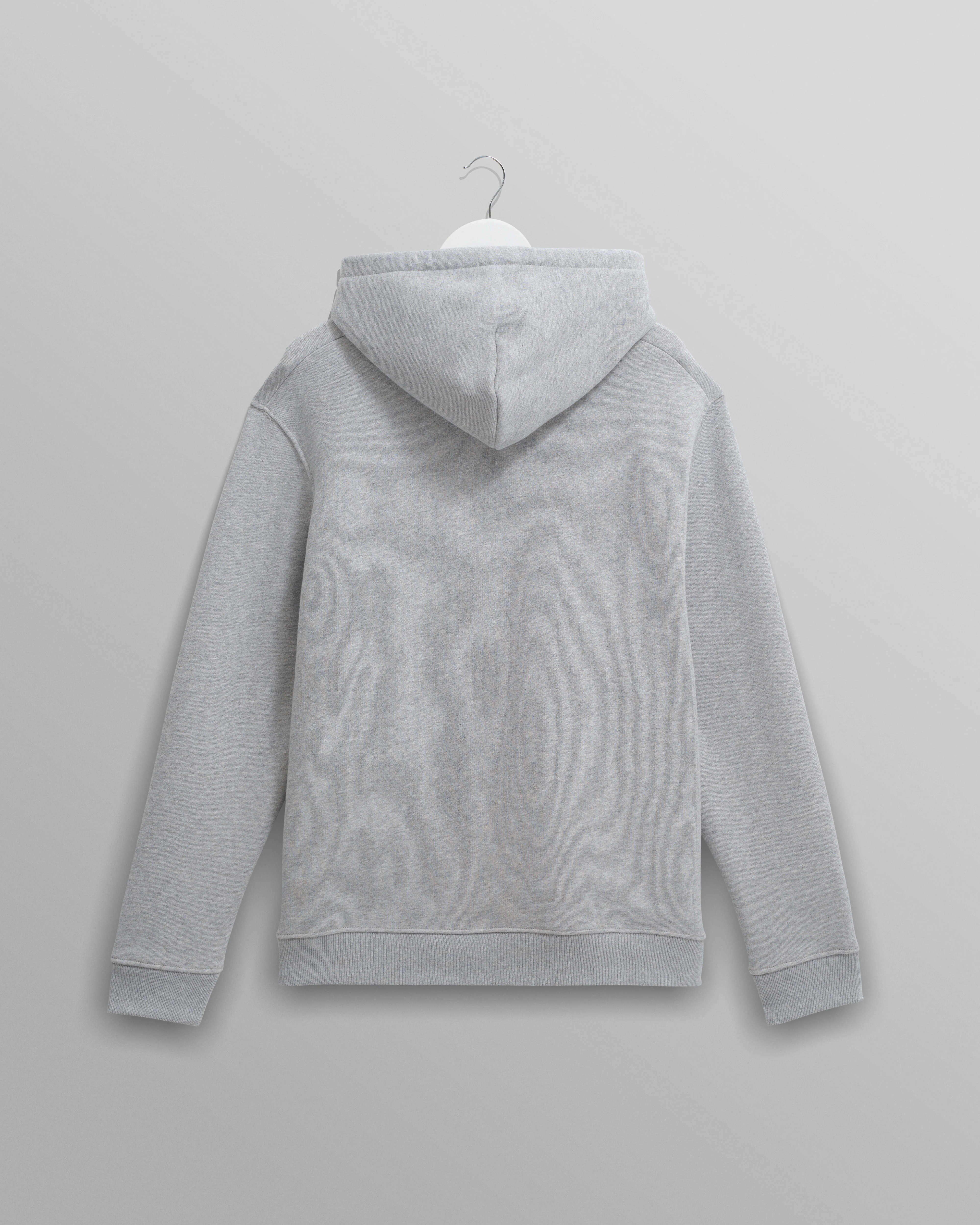 Hoxton - Heather Grey Brushed Organic Cotton Hoodie - Image 8