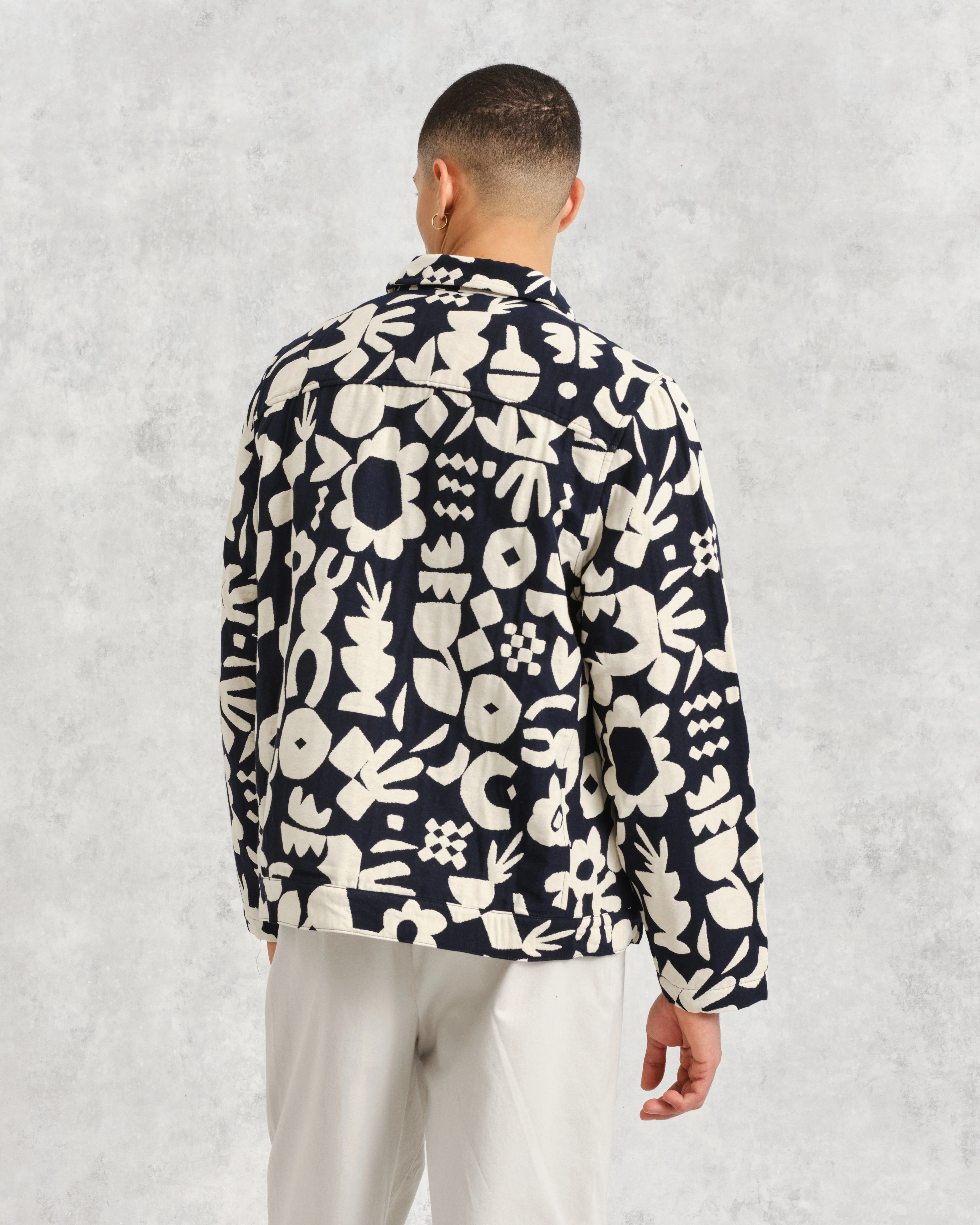Iggy - Navy And Ecru Spin Jacquard Jacket - Image 7