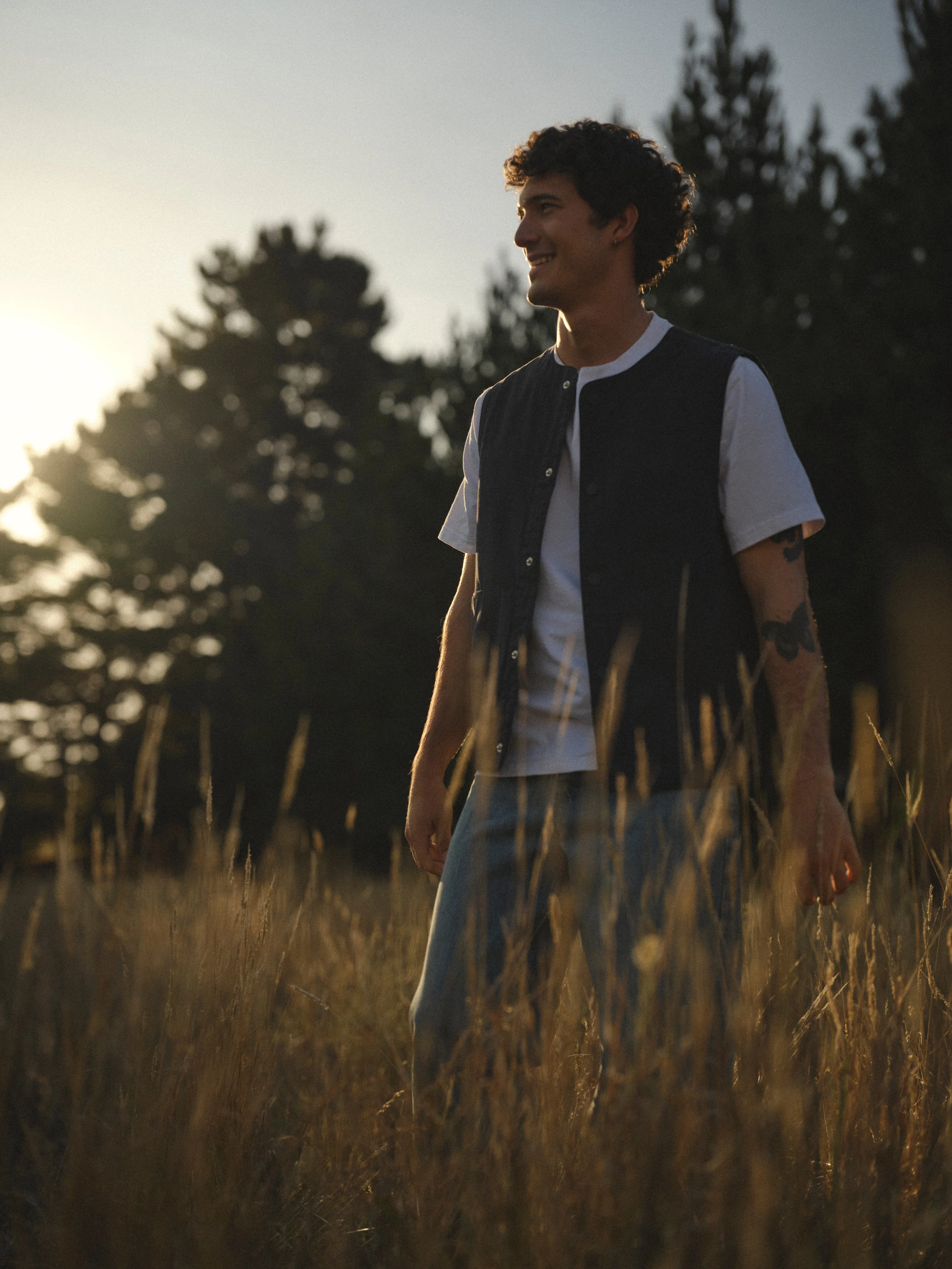 Jedd - Navy Organic Cotton Ripstop Gilet - Image 3