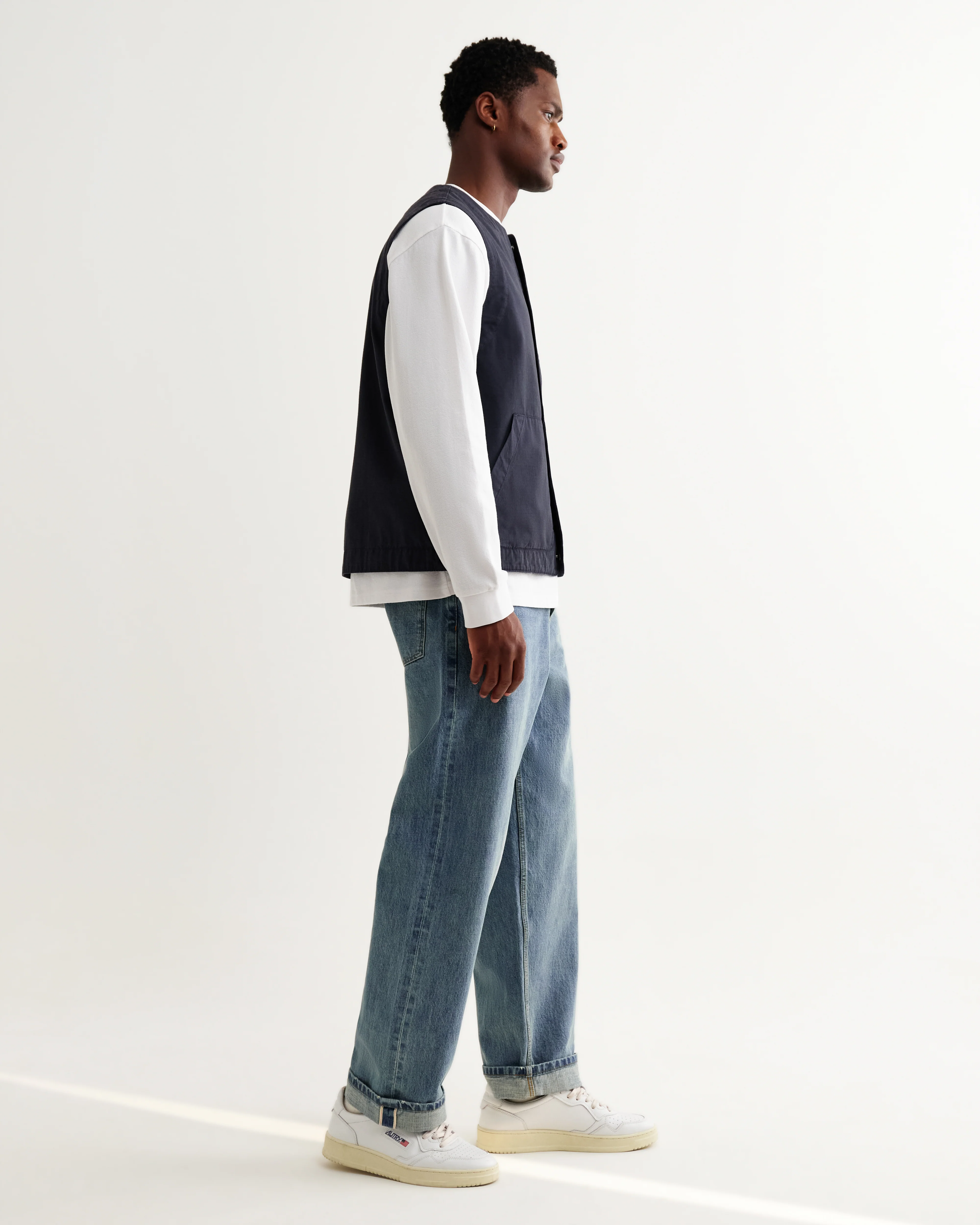 Jedd - Navy Organic Cotton Ripstop Gilet - Image 6