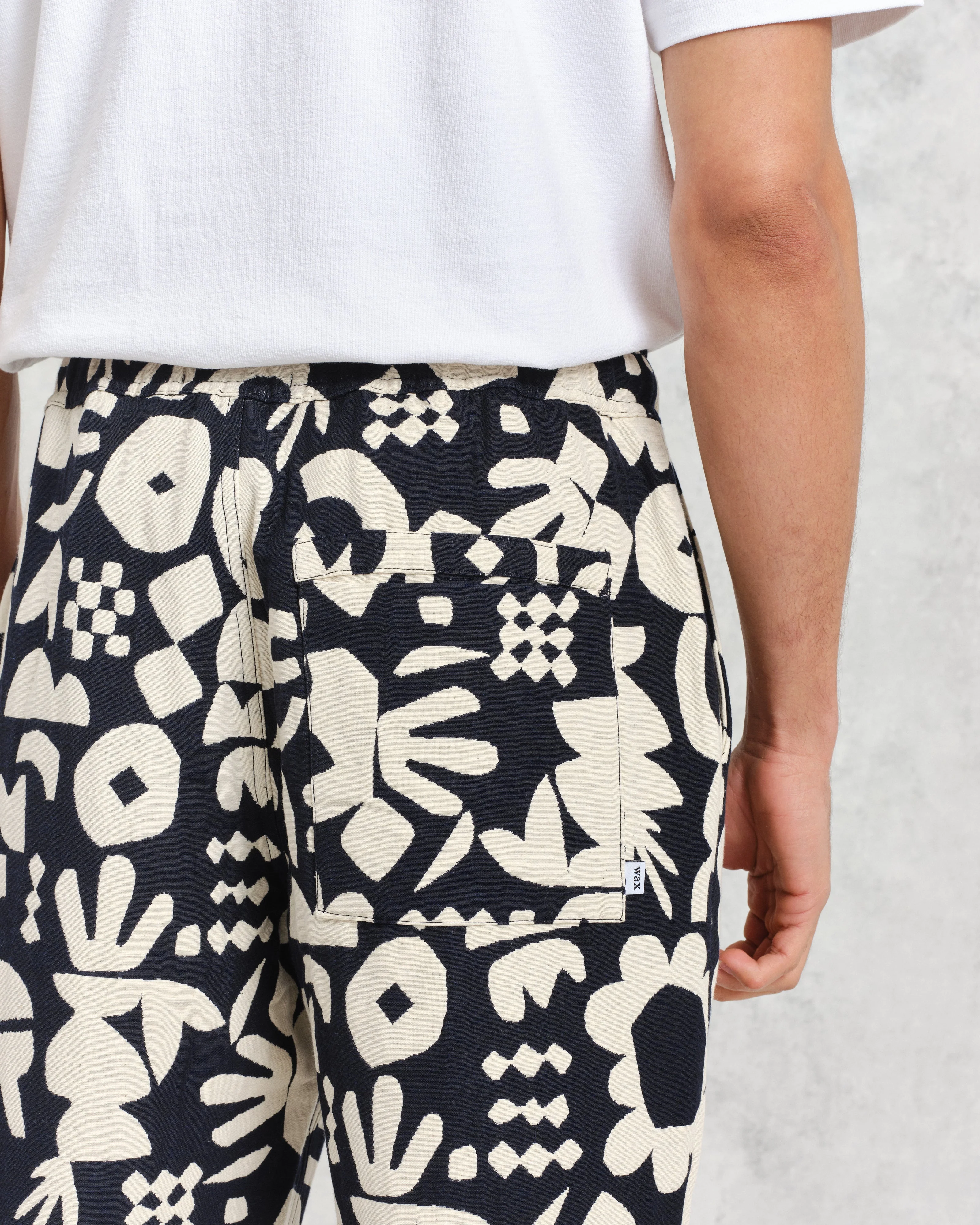 Kurt - Navy And Ecru Spin Jacquard Trousers - Image 7